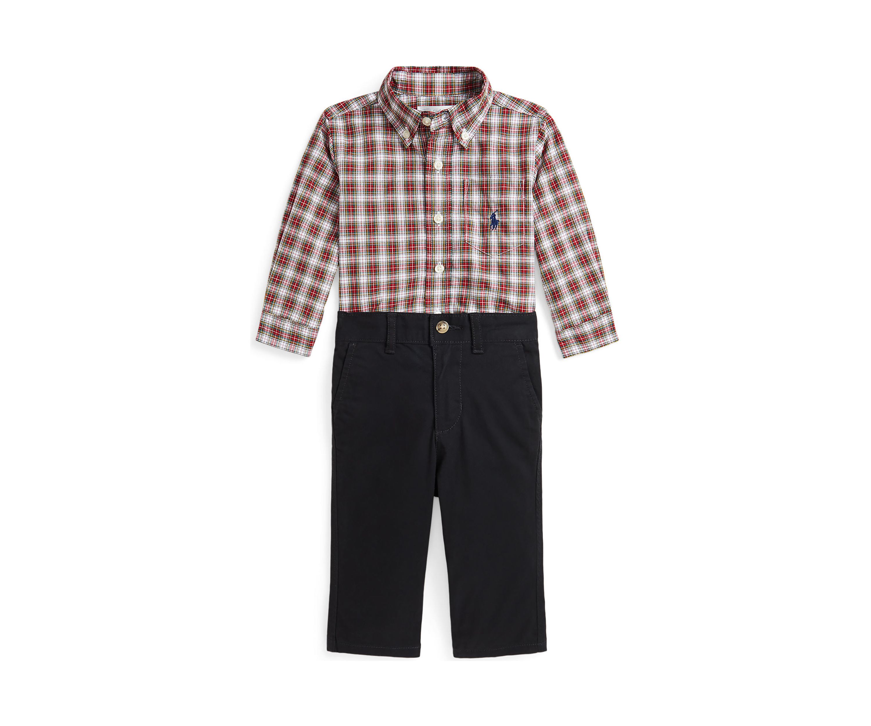 Baby Boys Plaid Poplin Shirt & Chino Pants Set
