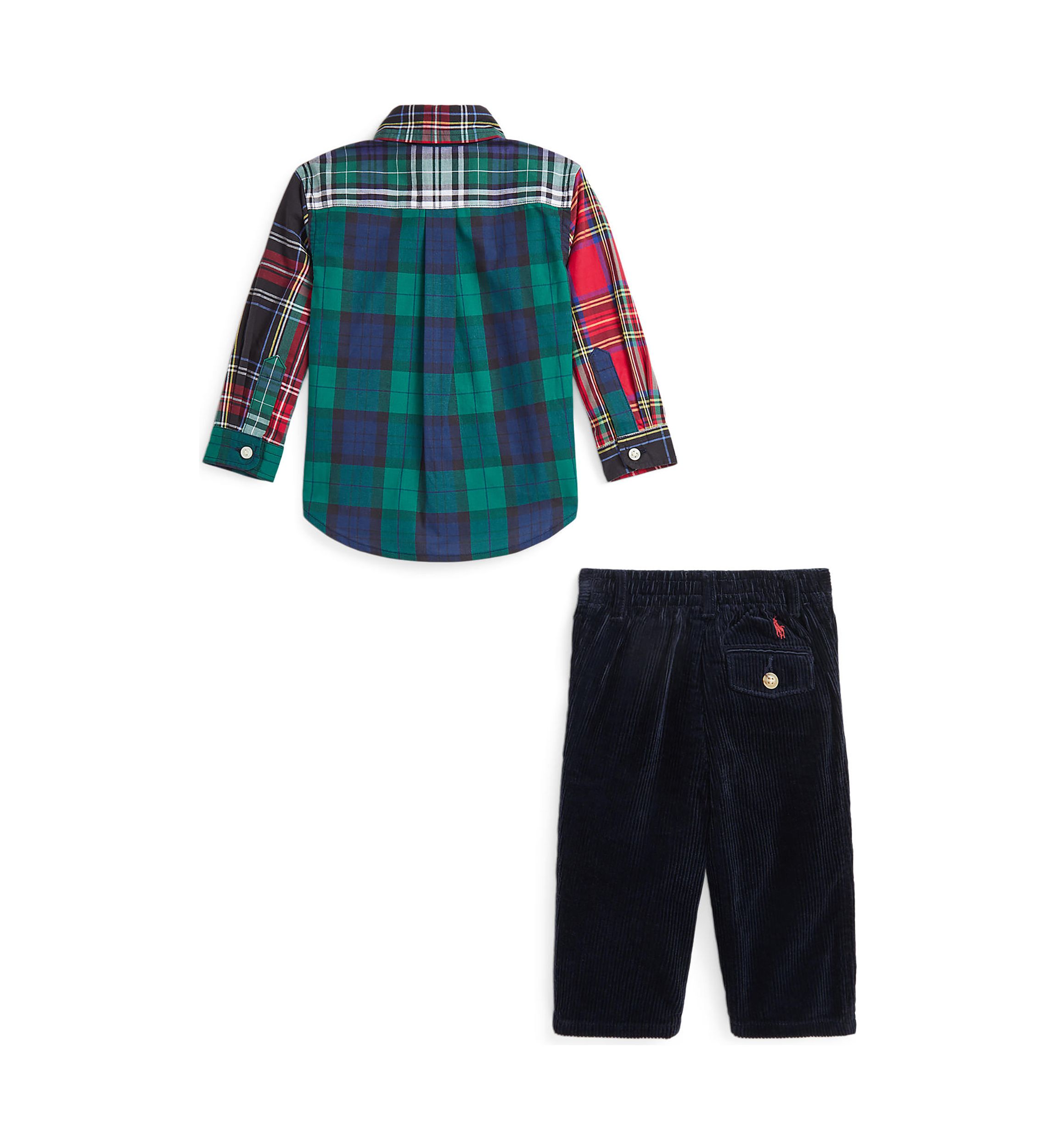 Baby Boys Cotton Fun Shirt & Corduroy Pants Set