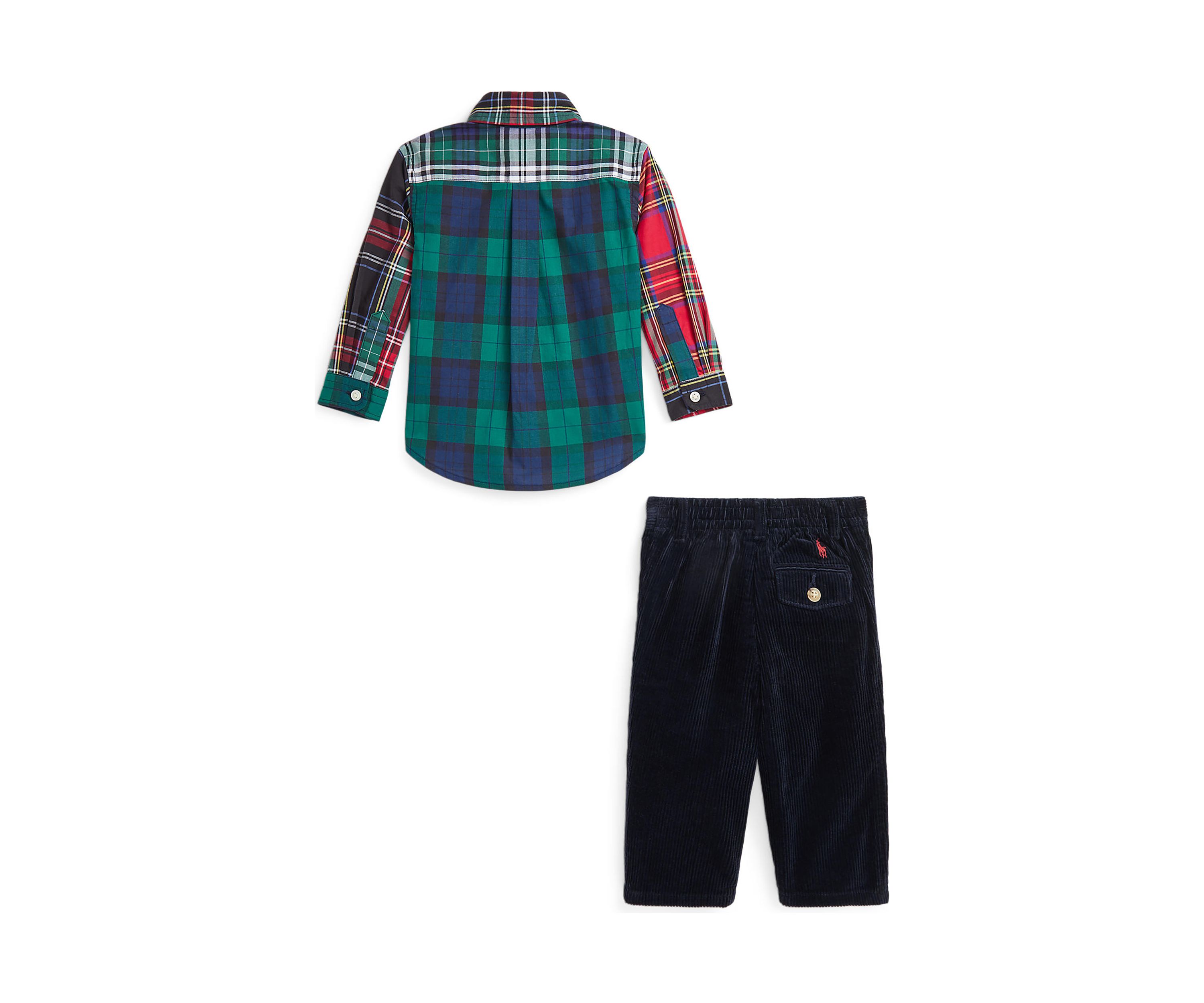 Baby Boys Cotton Fun Shirt & Corduroy Pants Set