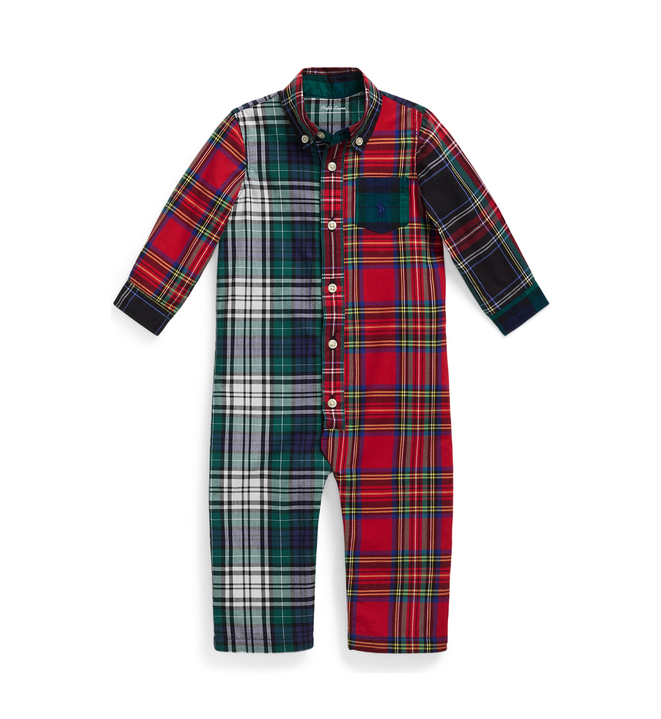 Baby Boys Stretch Poplin Fun Coverall