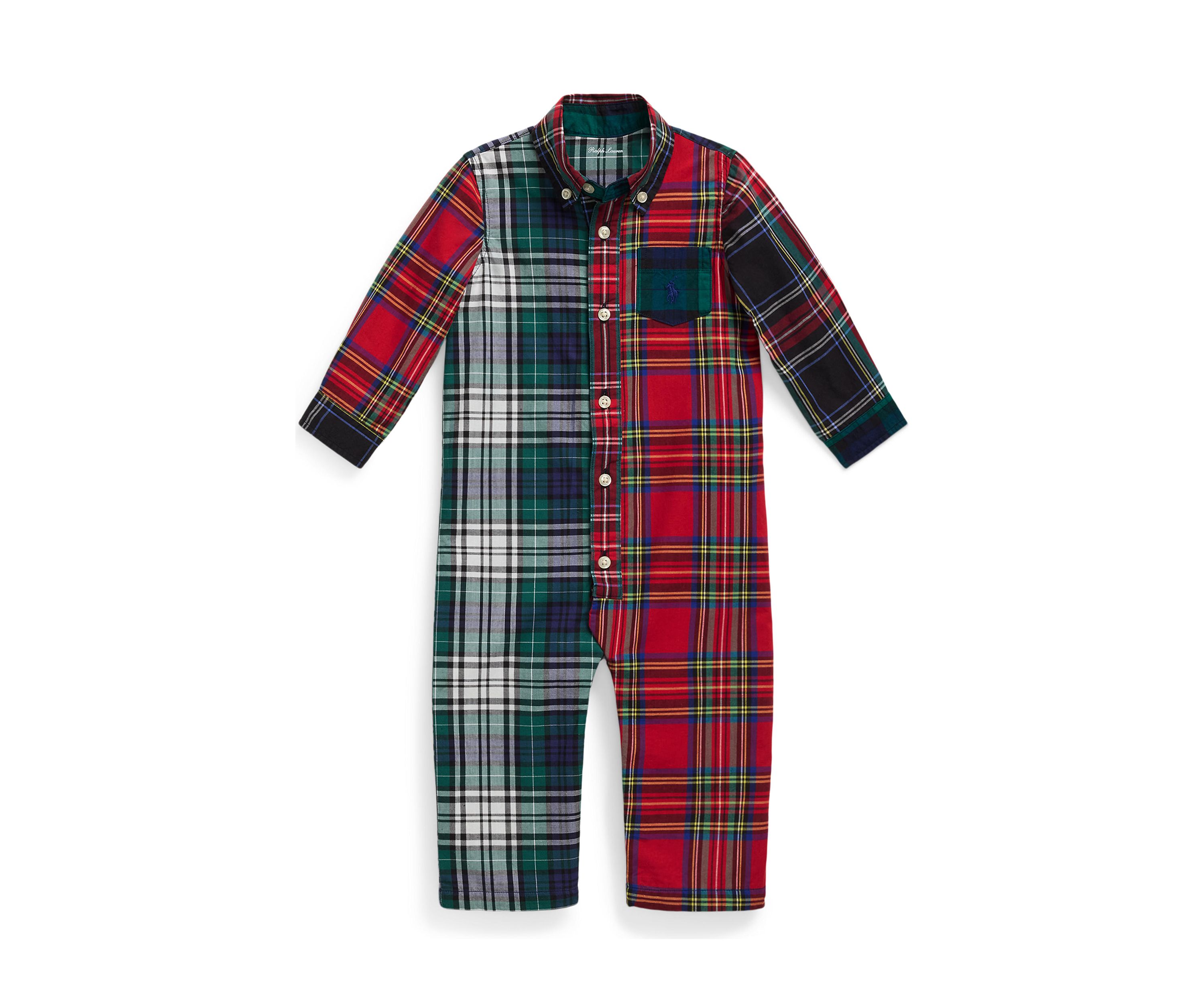 Baby Boys Stretch Poplin Fun Coverall