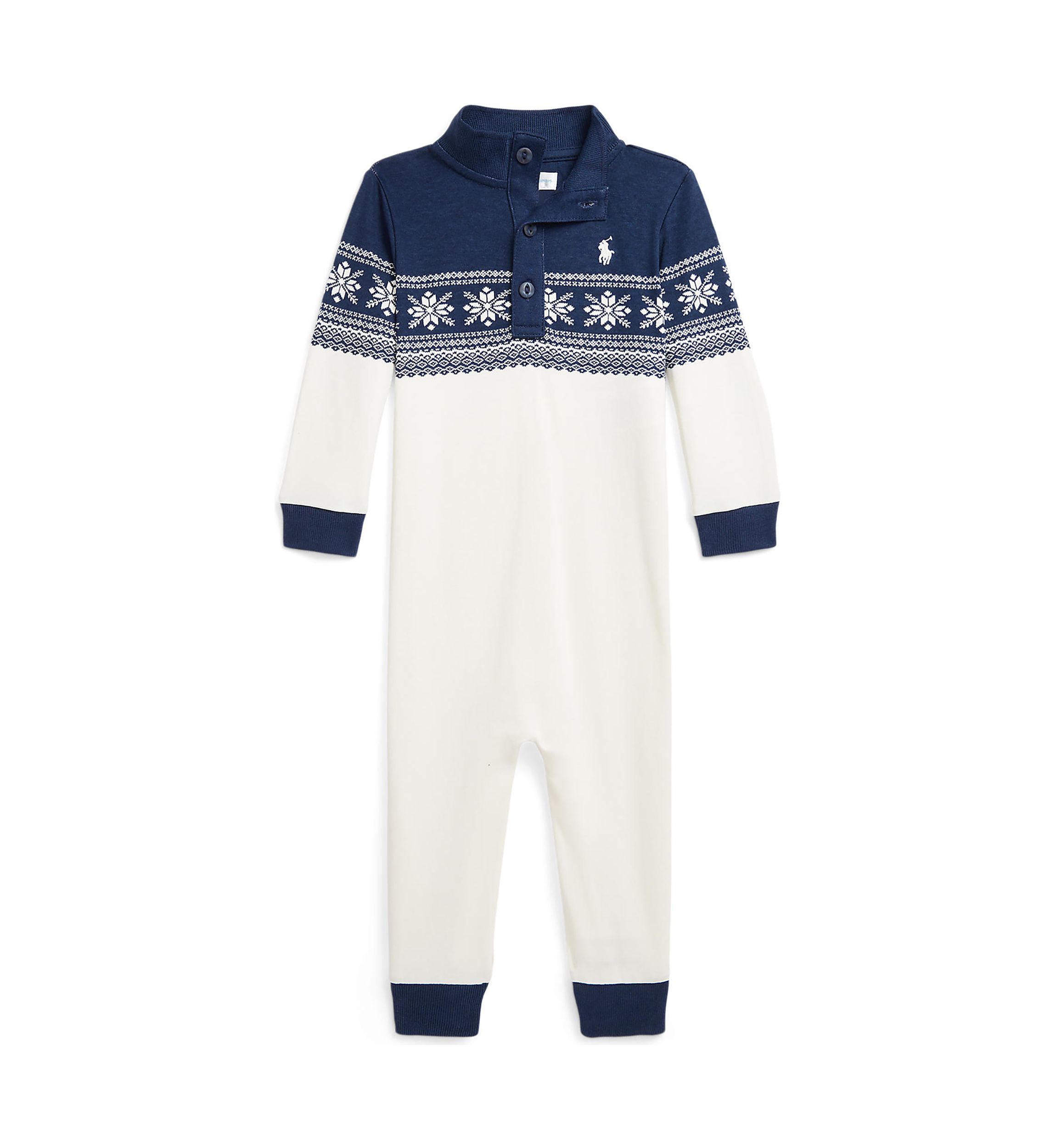 Baby Boys Snowflake Cotton Interlock Coverall