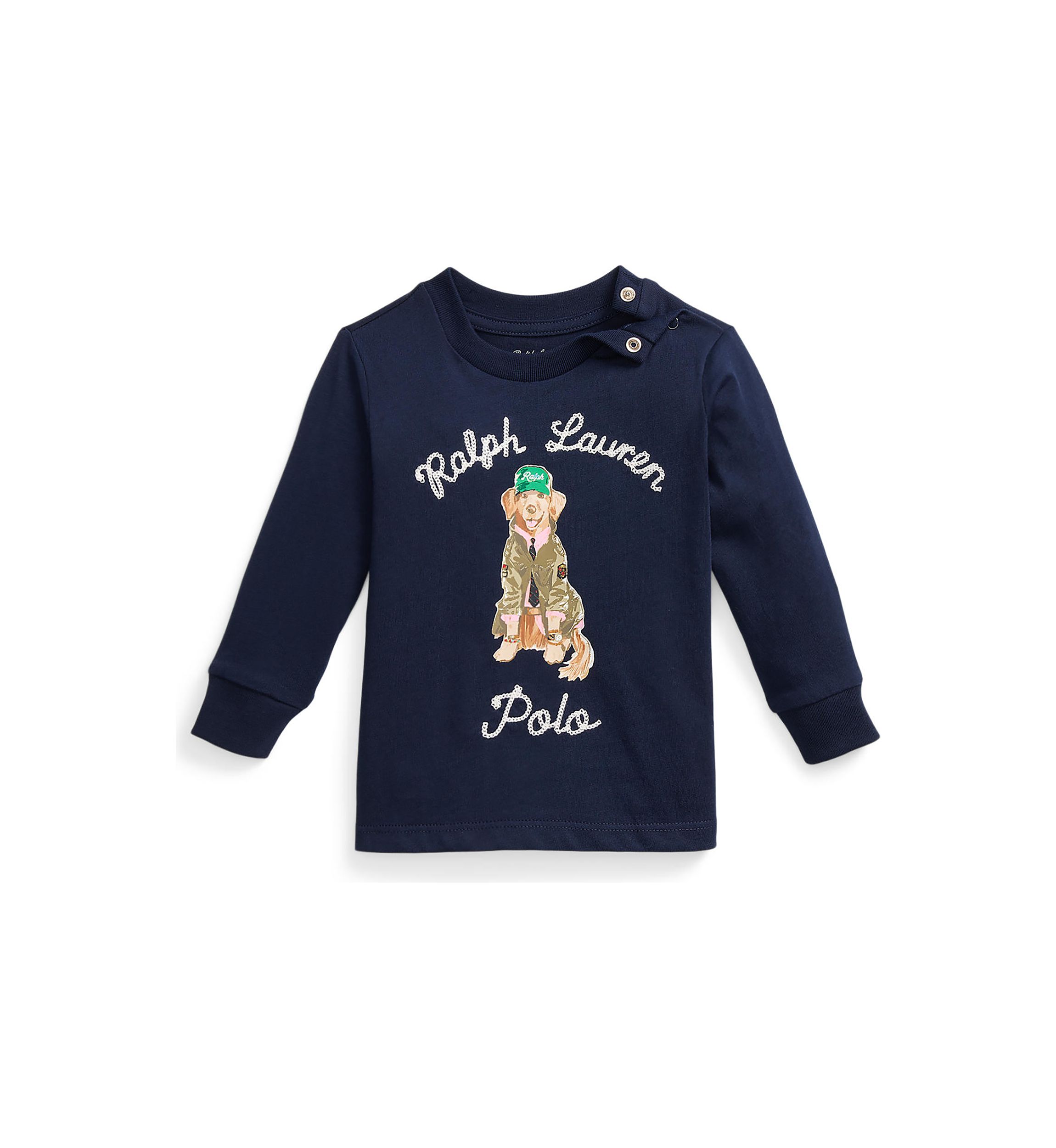 Baby Boys Dog Print Cotton Long Sleeve T-Shirt