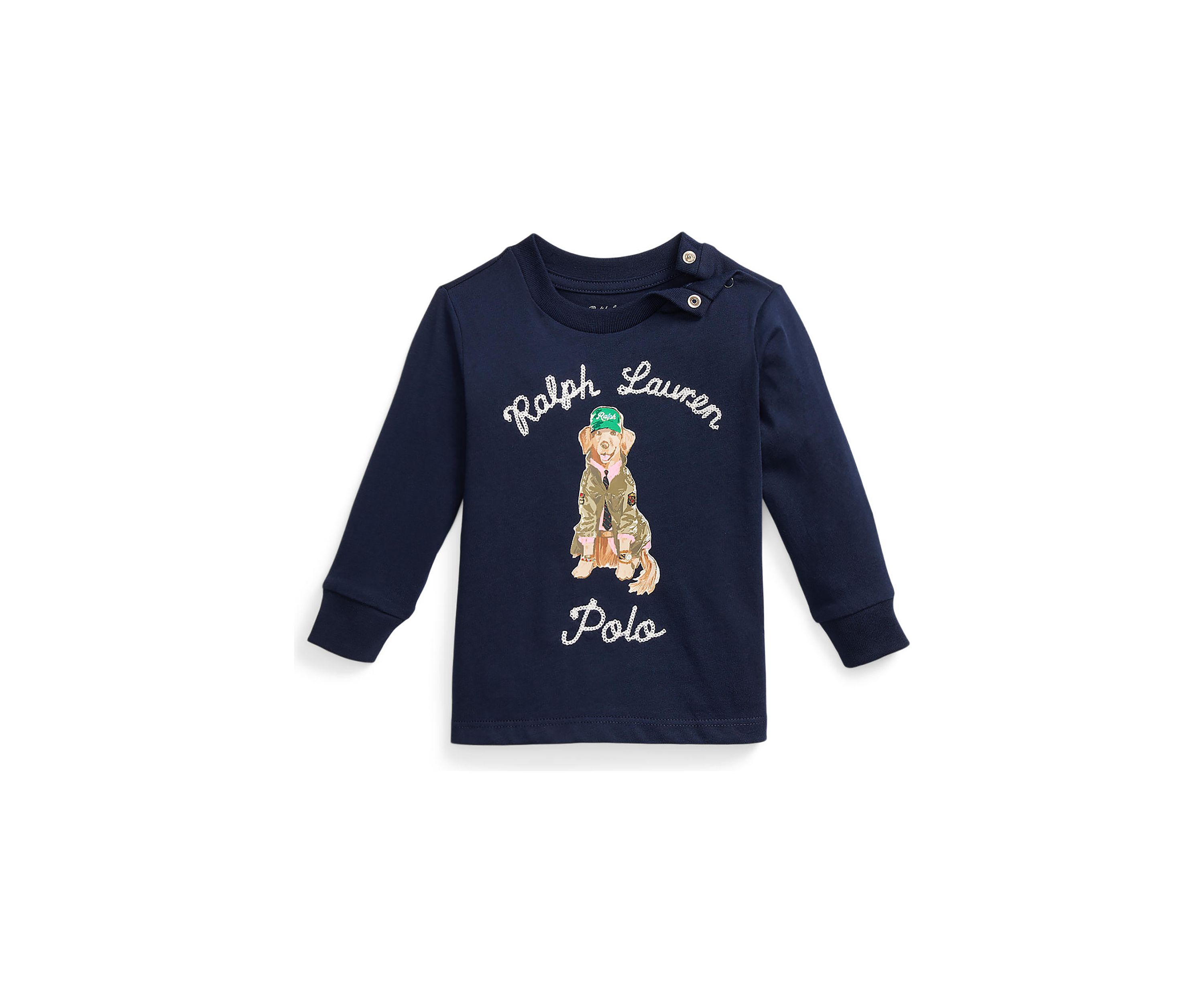 Baby Boys Dog Print Cotton Long Sleeve T-Shirt