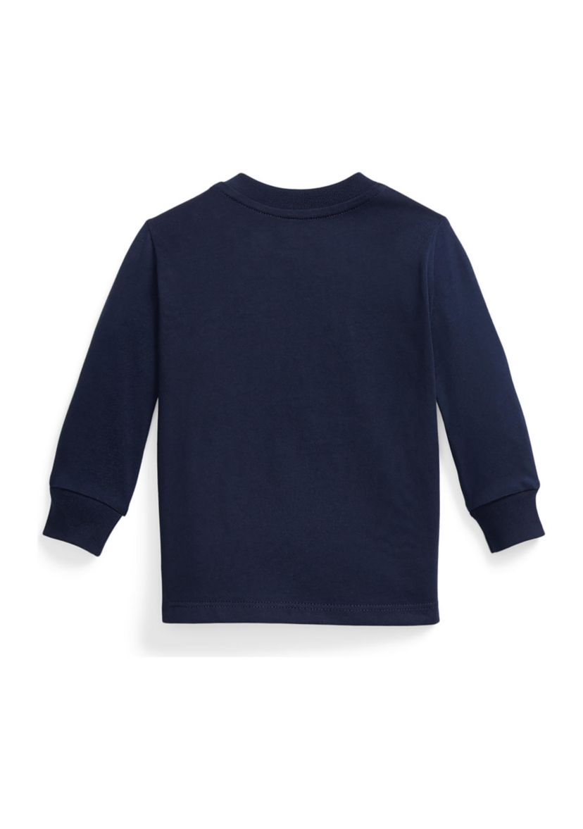 Baby Boys Dog Print Cotton Long Sleeve T-Shirt
