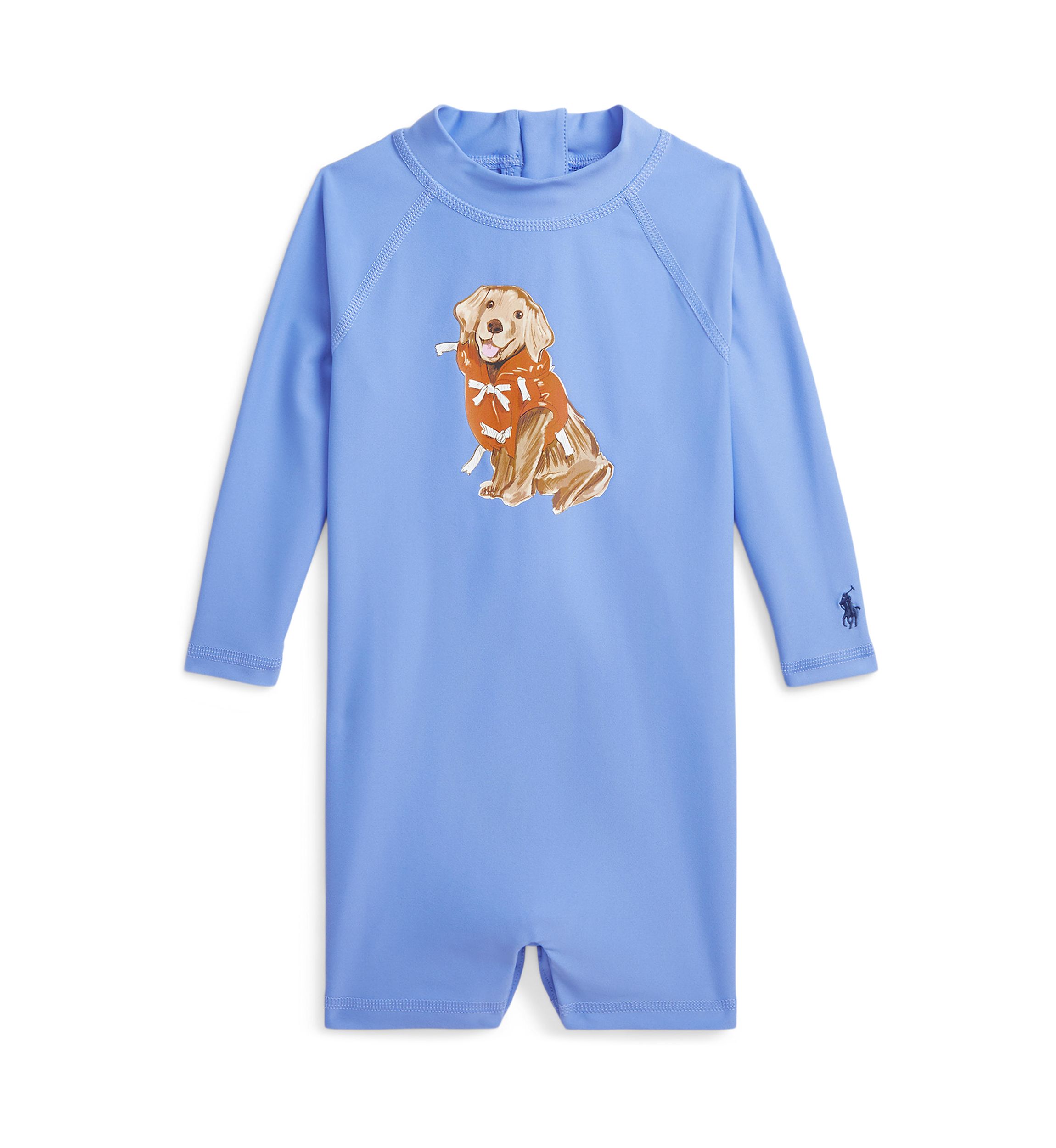 Baby Boys Dog Print Rash Guard Shortall