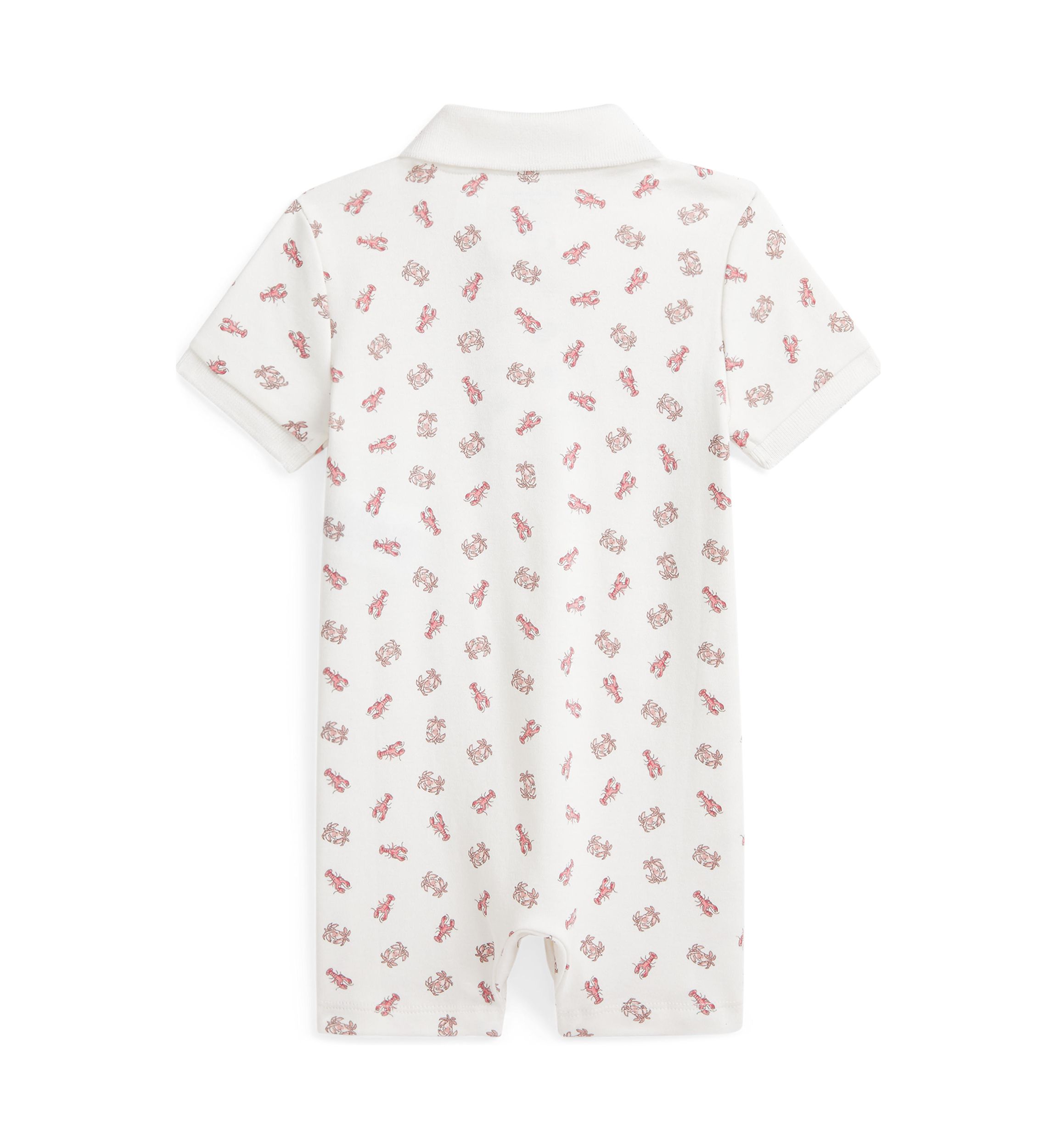 Baby Boys Crab Print Soft Cotton Polo Shortall