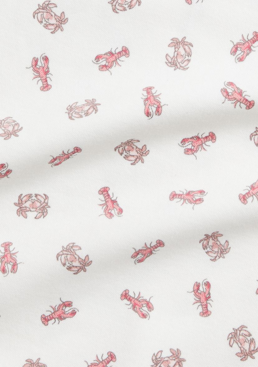 Baby Boys Crab Print Soft Cotton Polo Shortall