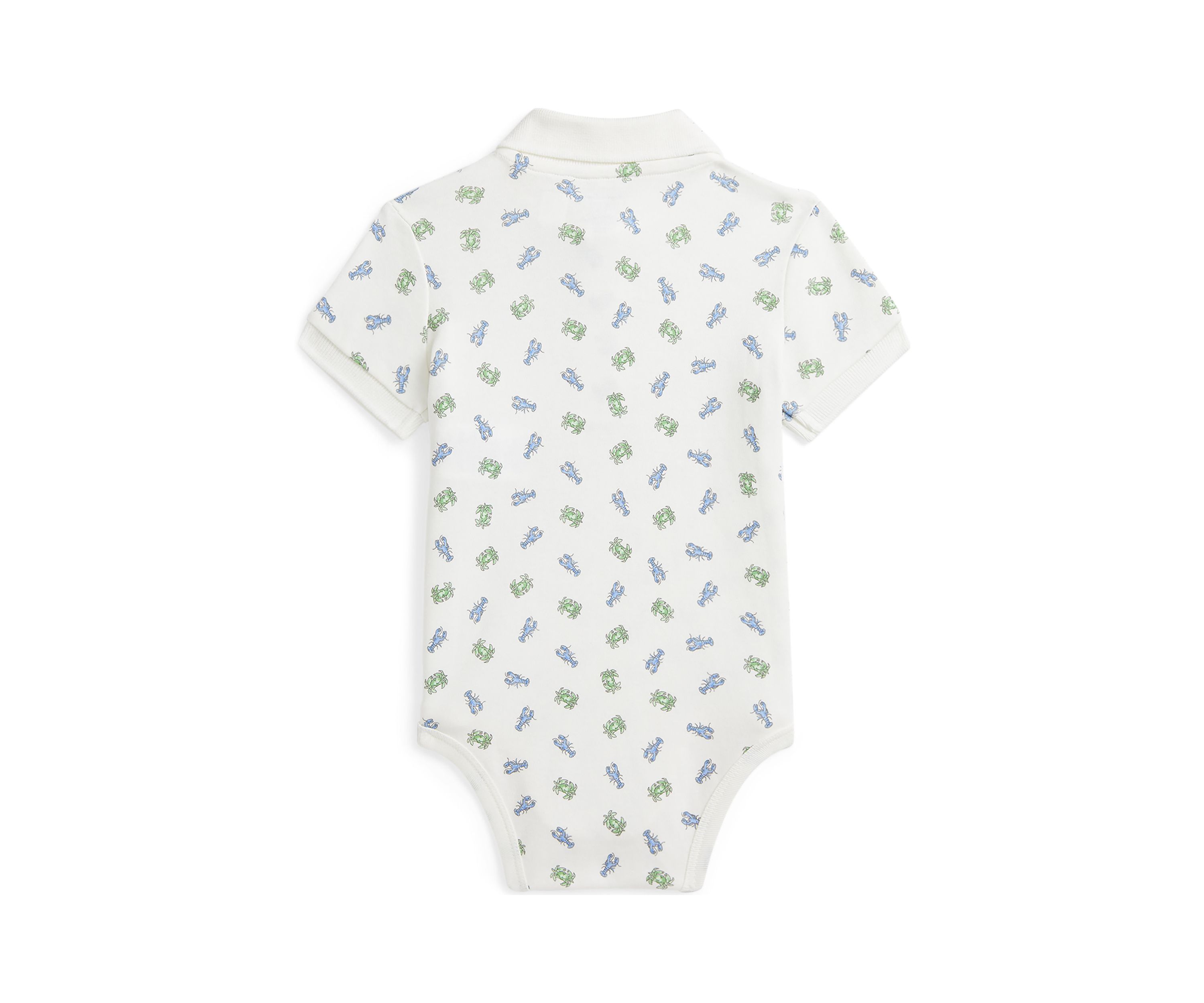Baby Boys Crab Print Soft Cotton Polo Bodysuit