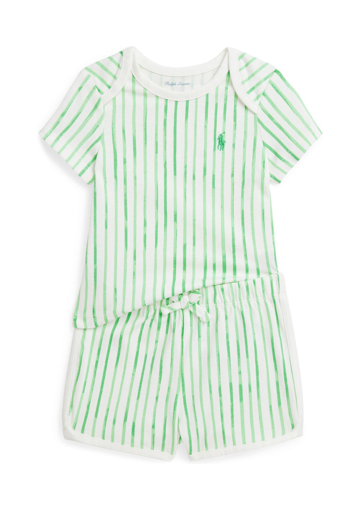Baby Boys Striped Cotton Jersey T-Shirt & Shorts Set