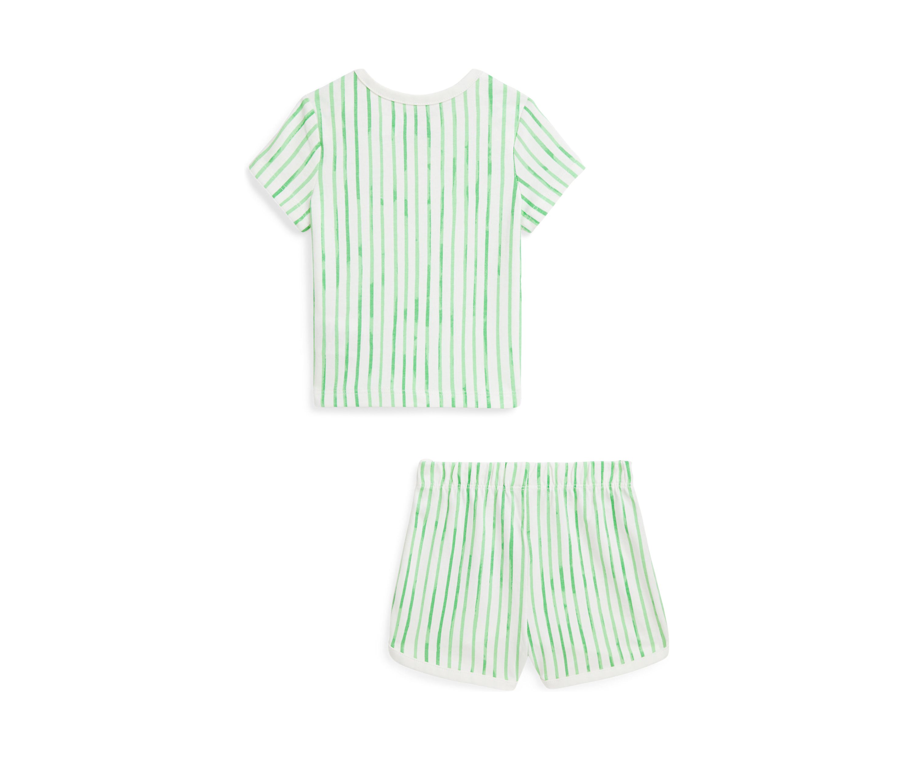 Baby Boys Striped Cotton Jersey T-Shirt & Shorts Set
