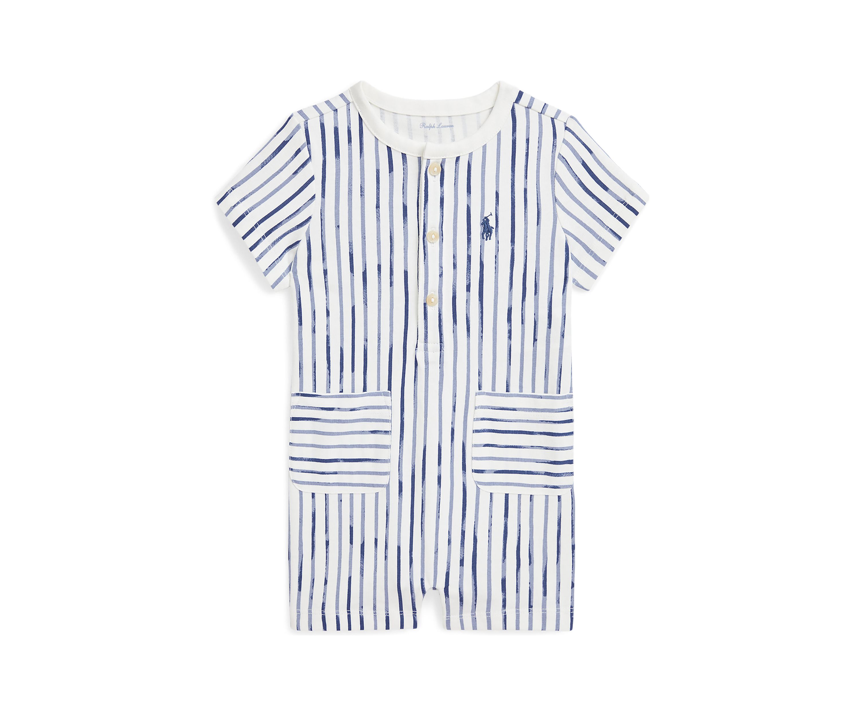 Baby Boys Striped Cotton Henley Shortall