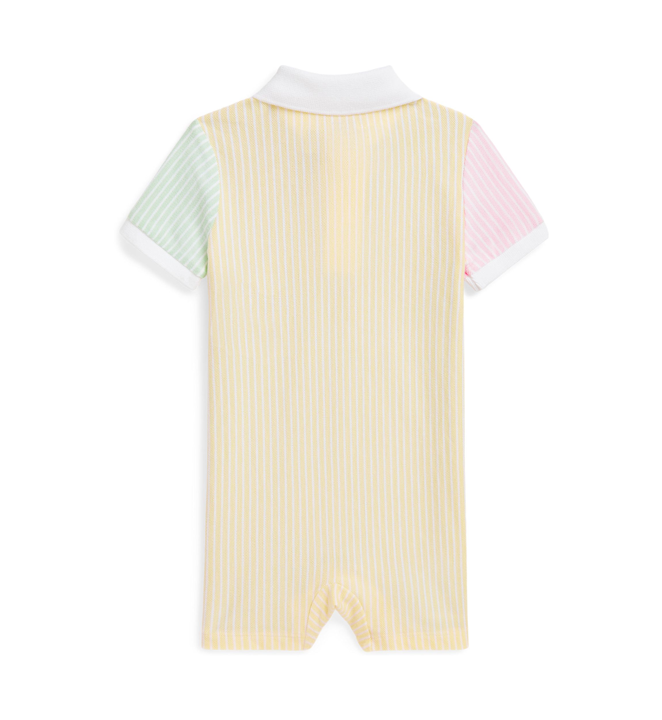Baby Boys Striped Oxford Mesh Fun Polo Shortall