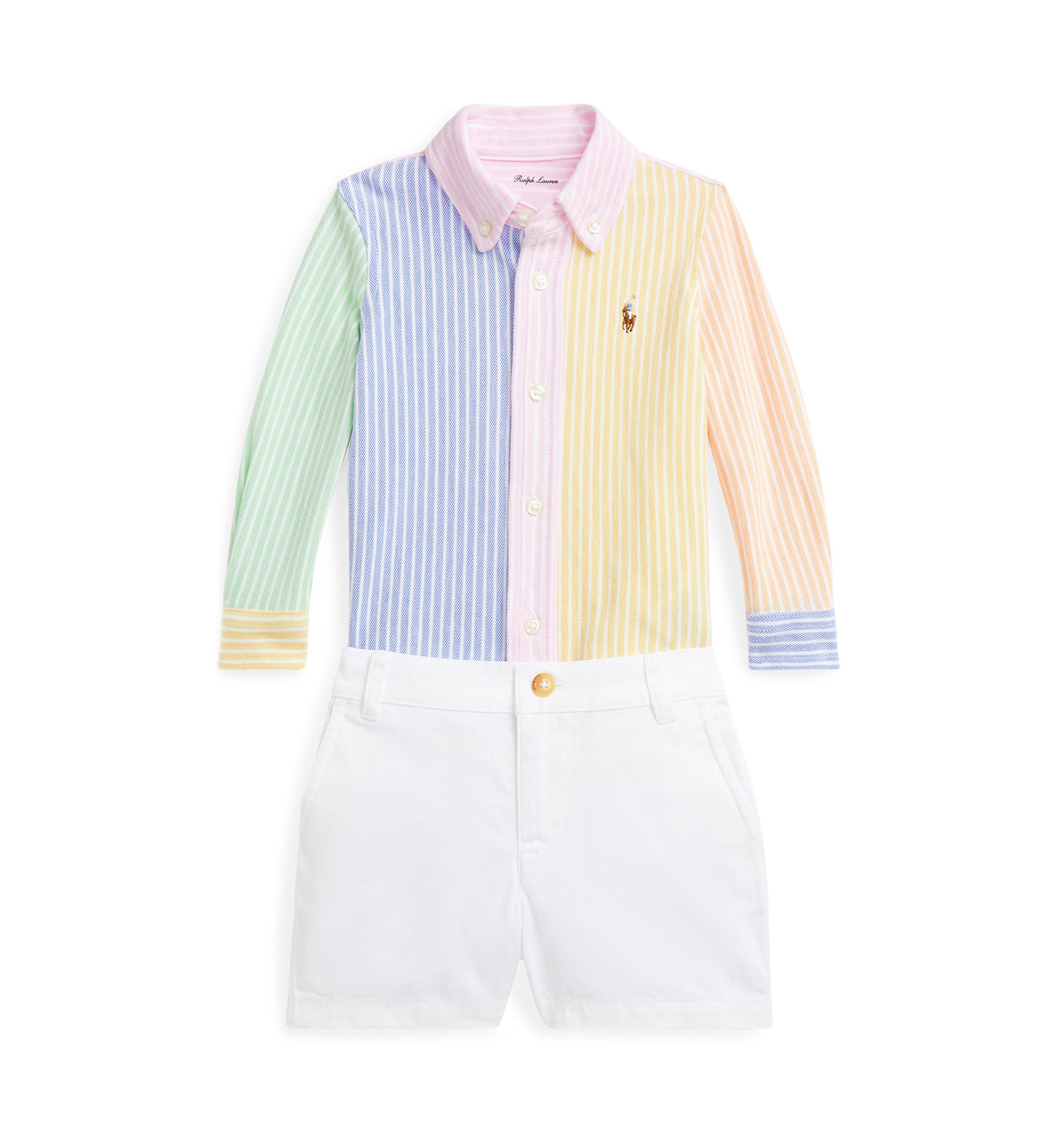 Baby Boys Cotton Fun Shirt & Chino Shorts Set