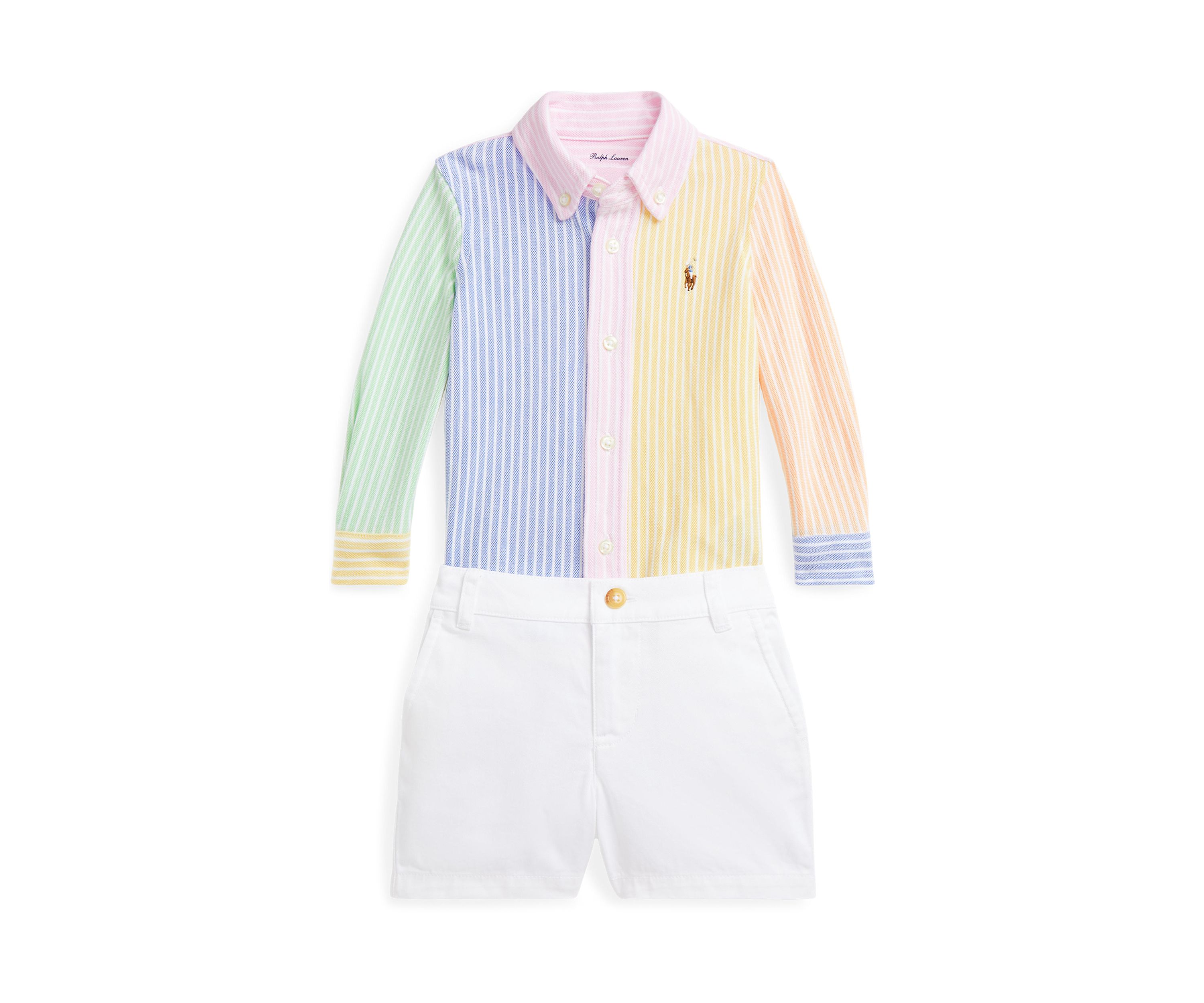 Baby Boys Cotton Fun Shirt & Chino Shorts Set