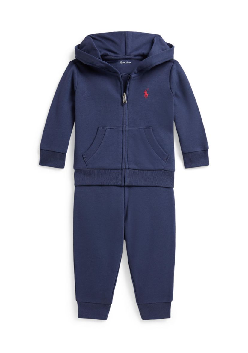 Baby Boys French Terry Full-Zip Hoodie and Pant Set