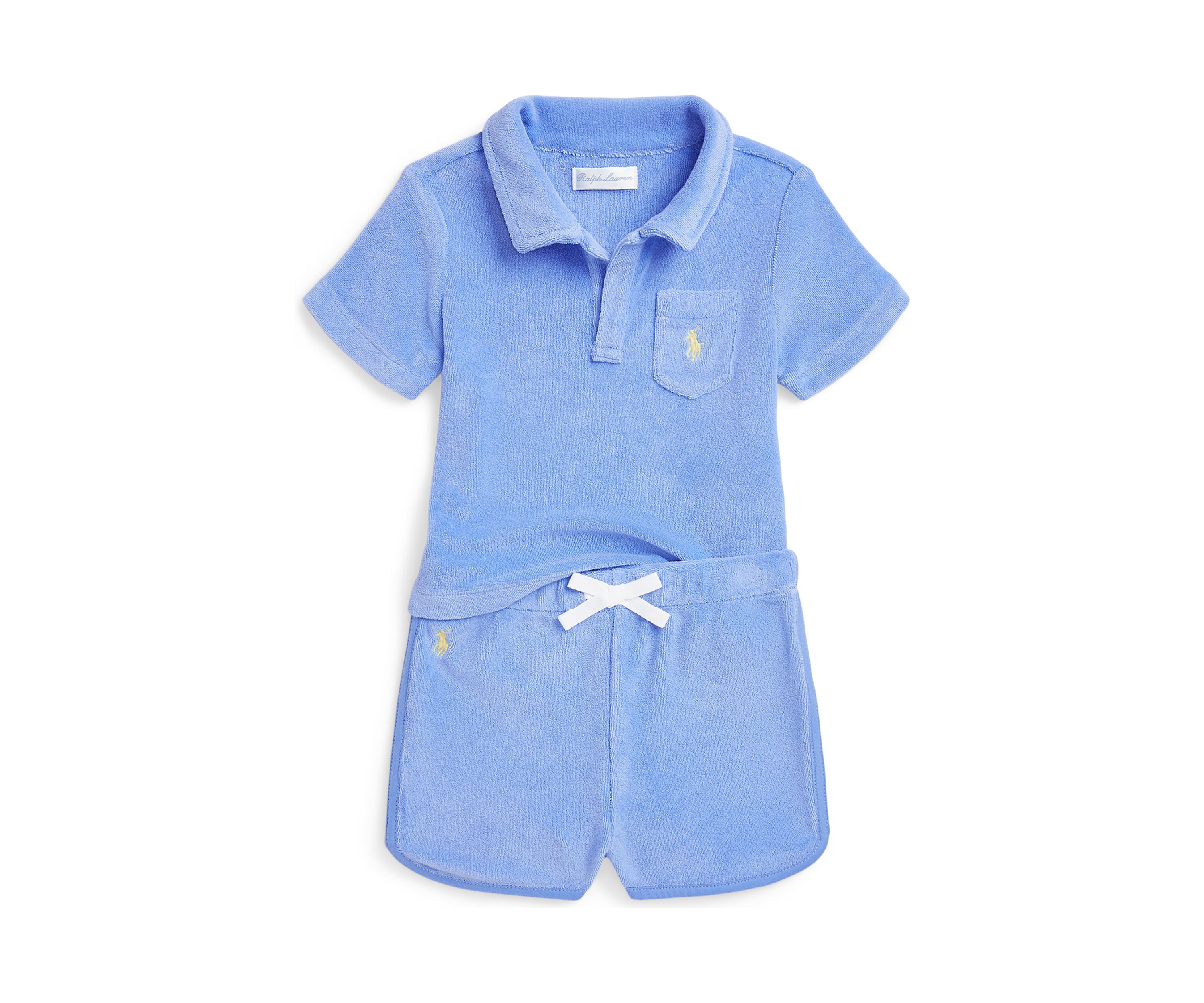 Baby Boys Terry Polo Shirt & Short Set