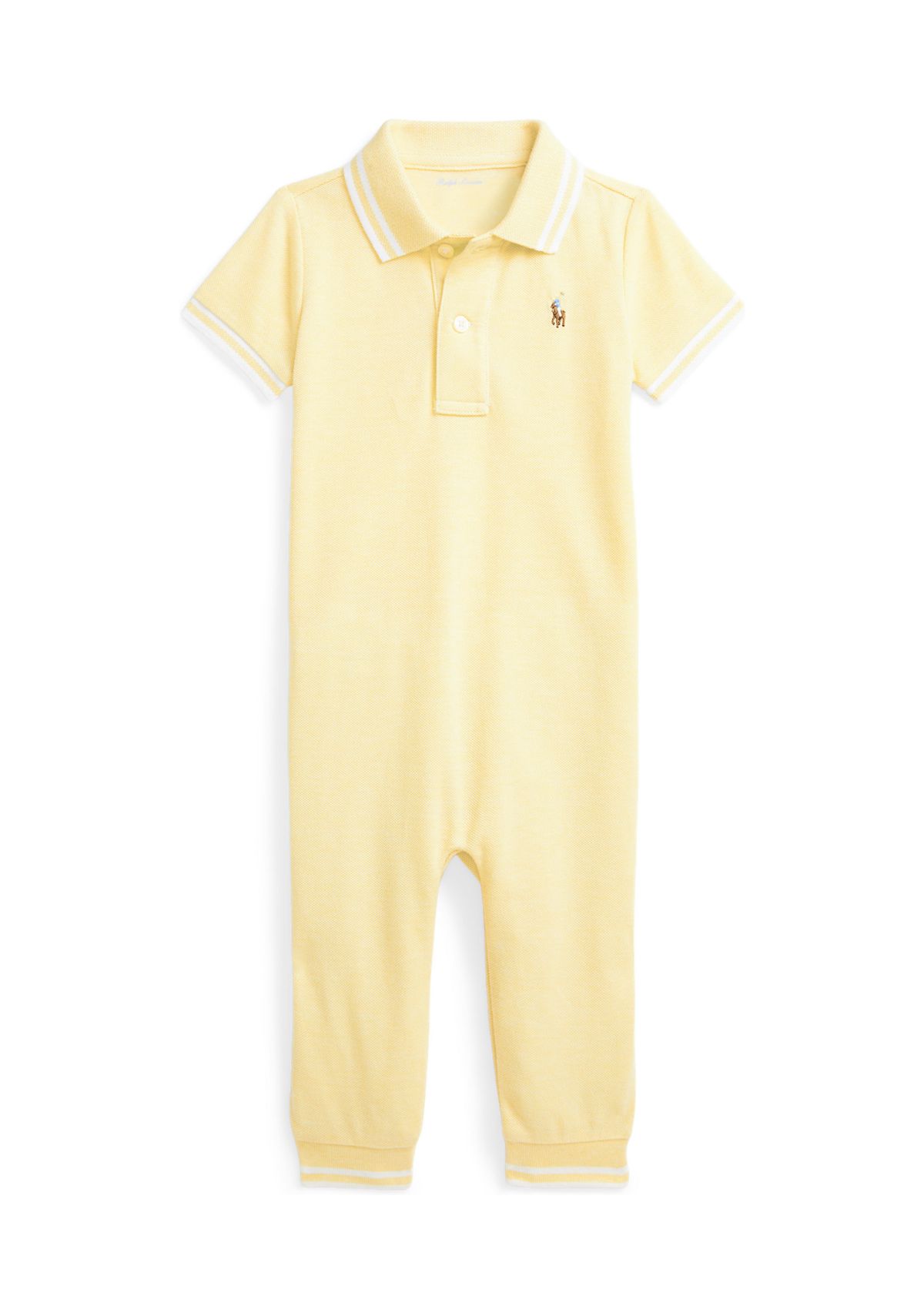 Baby Boys Cotton Oxford Mesh Polo Coverall