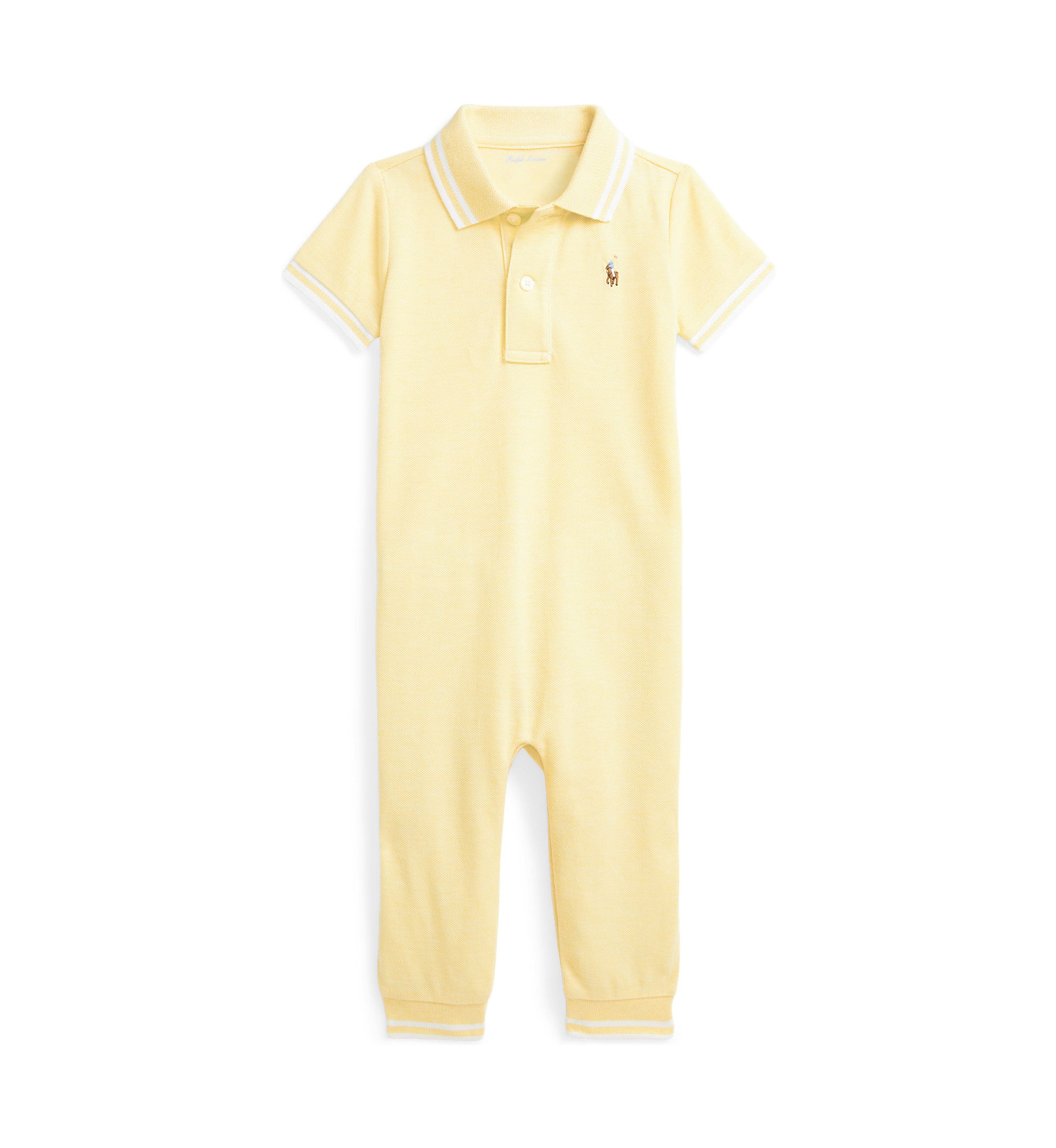 Baby Boys Cotton Oxford Mesh Polo Coverall