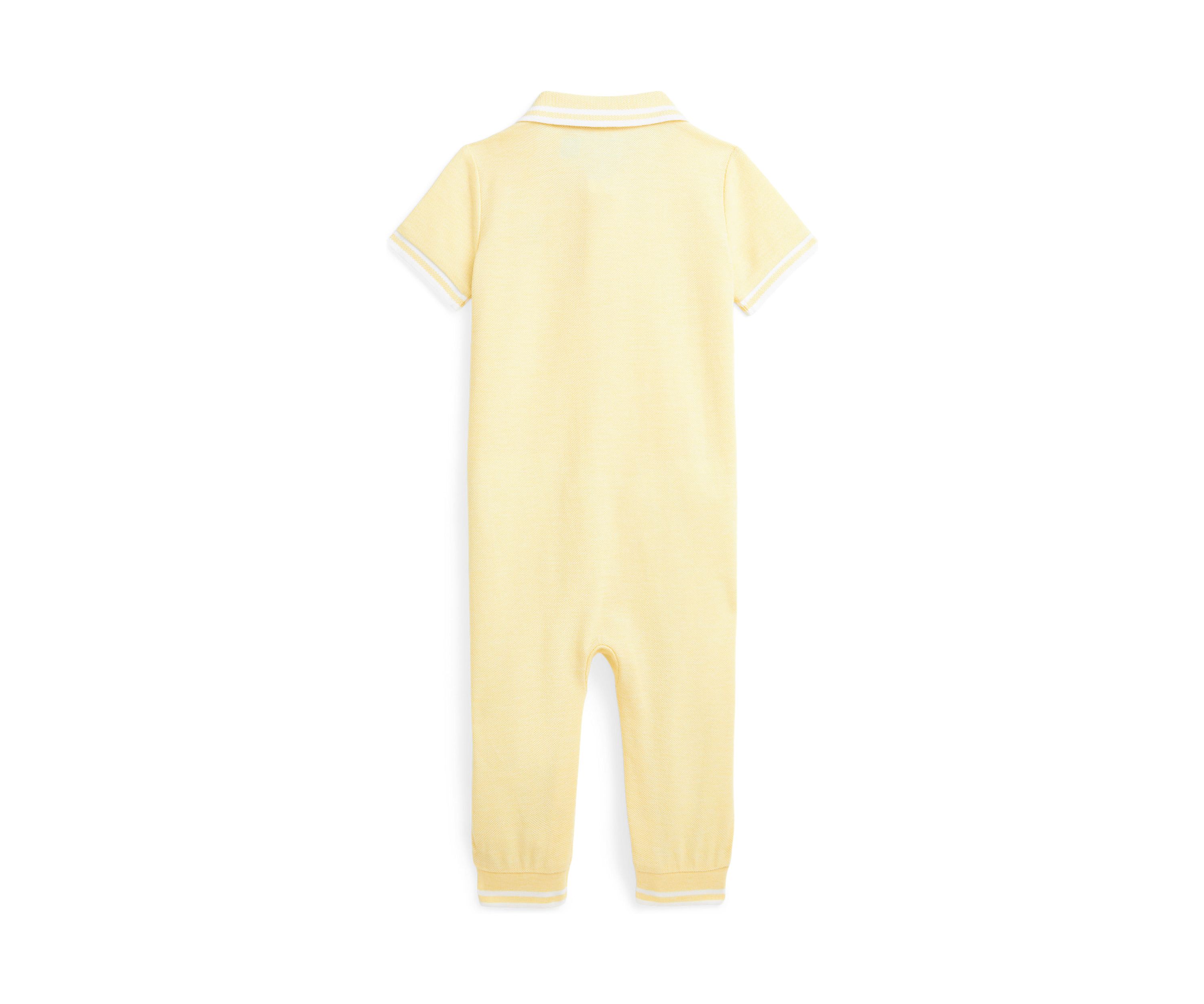 Baby Boys Cotton Oxford Mesh Polo Coverall