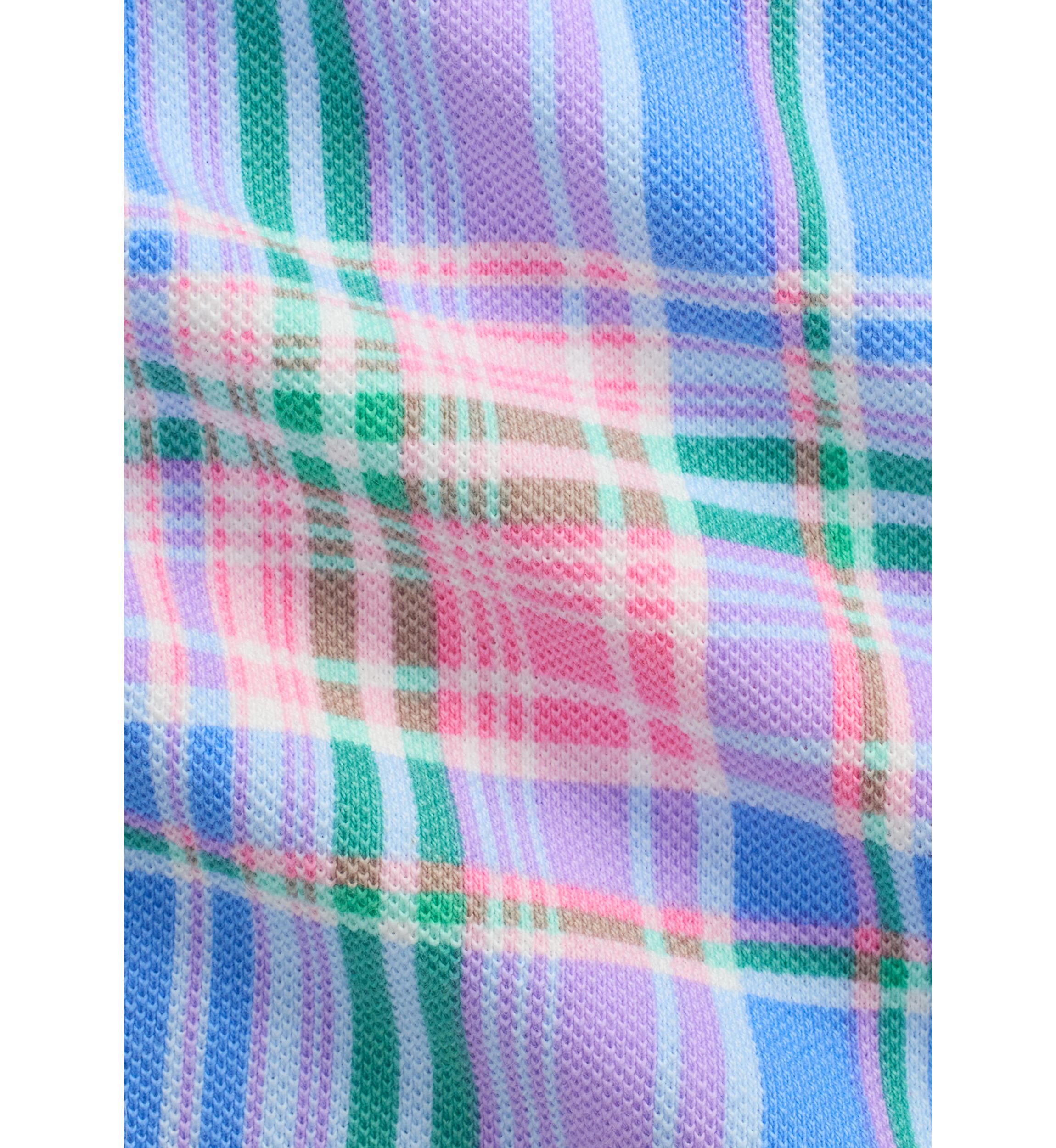 Baby Boys Plaid Printed Cotton Mesh Polo Shortall