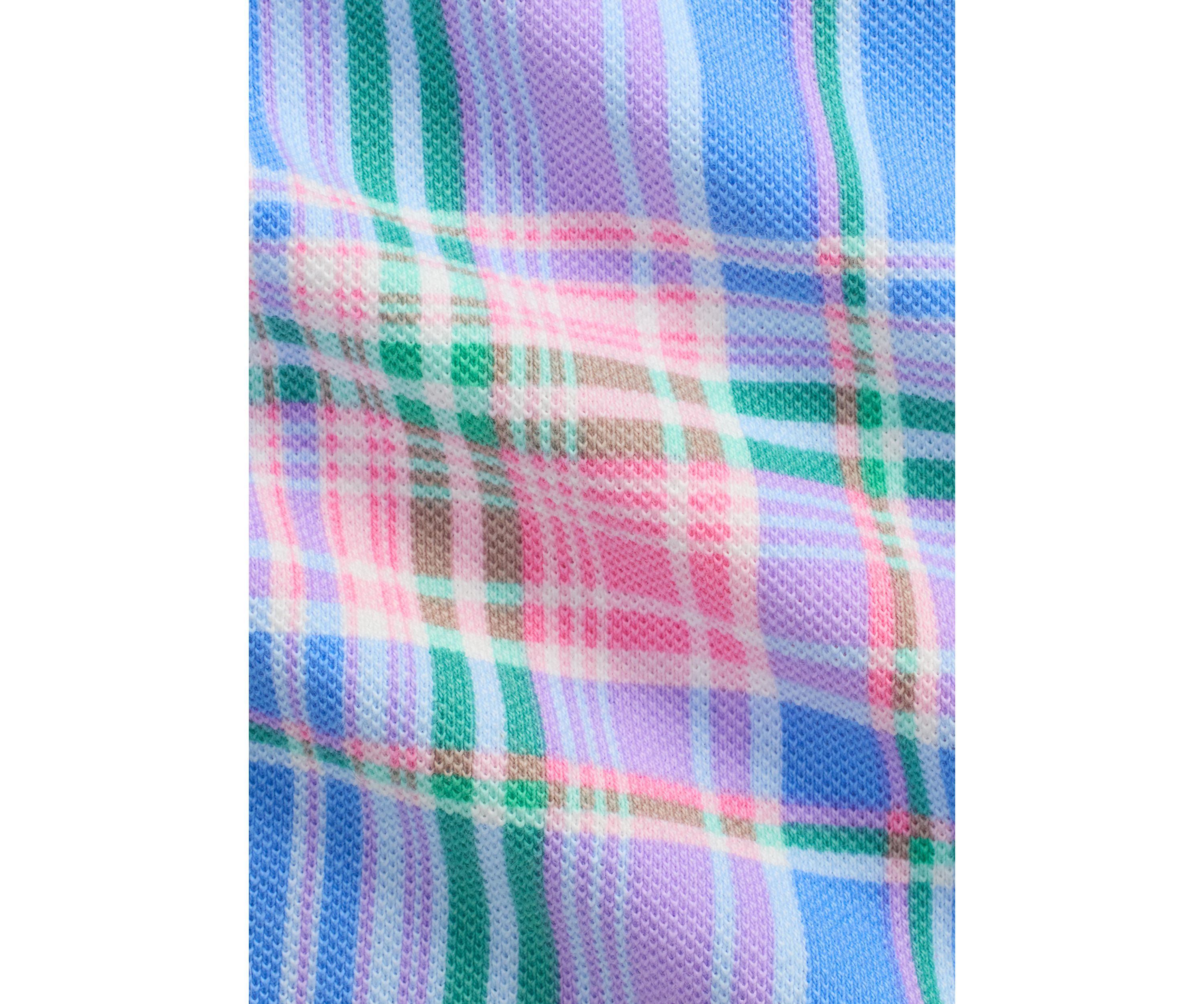 Baby Boys Plaid Printed Cotton Mesh Polo Shortall