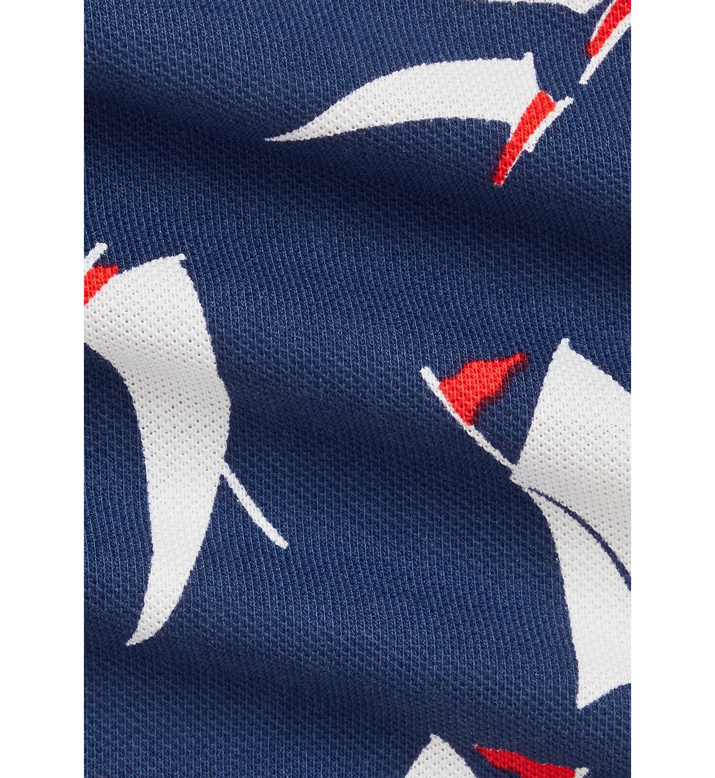 Baby Boys Sailboat Print Cotton Mesh Polo Shortall