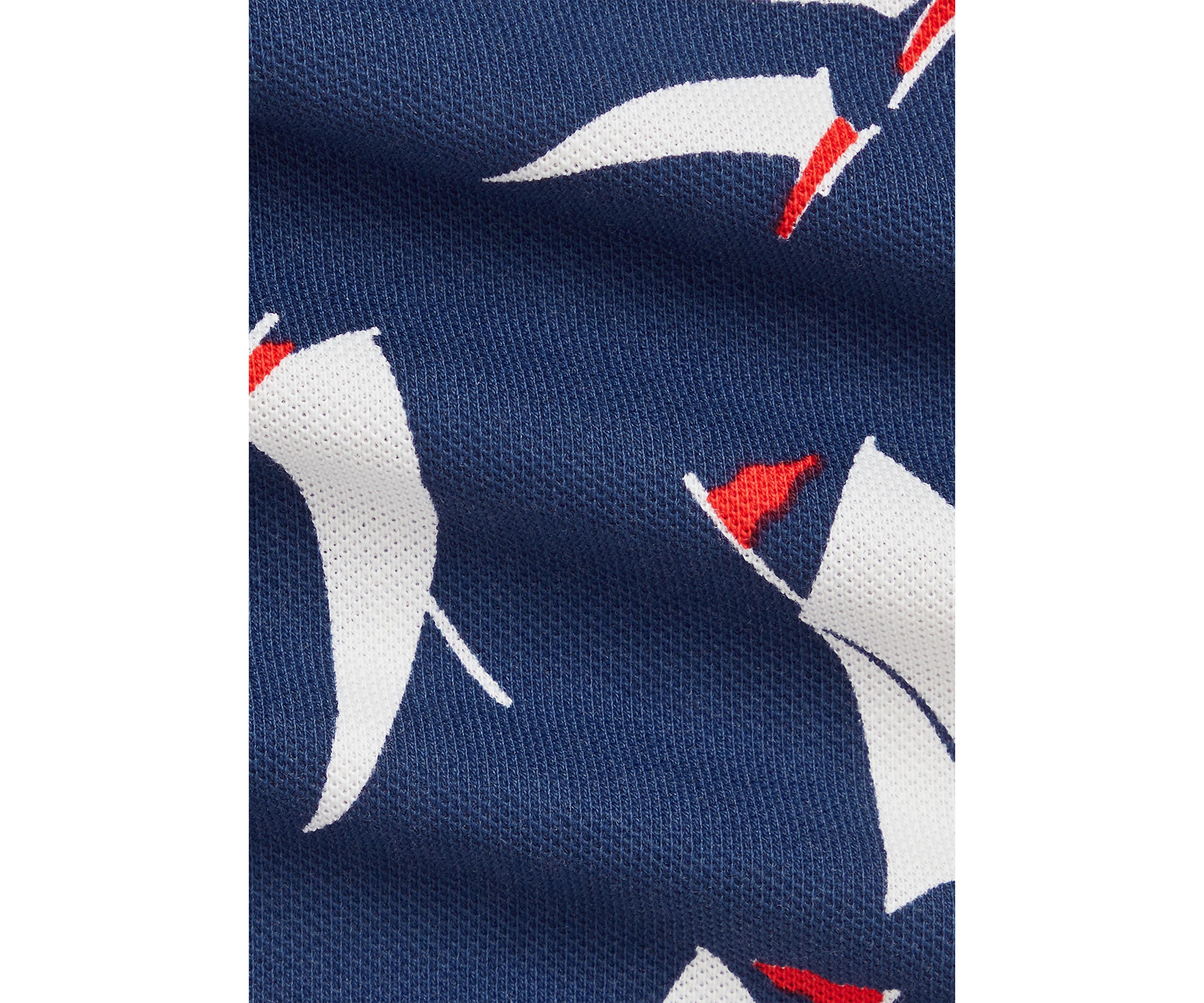 Baby Boys Sailboat Print Cotton Mesh Polo Shortall