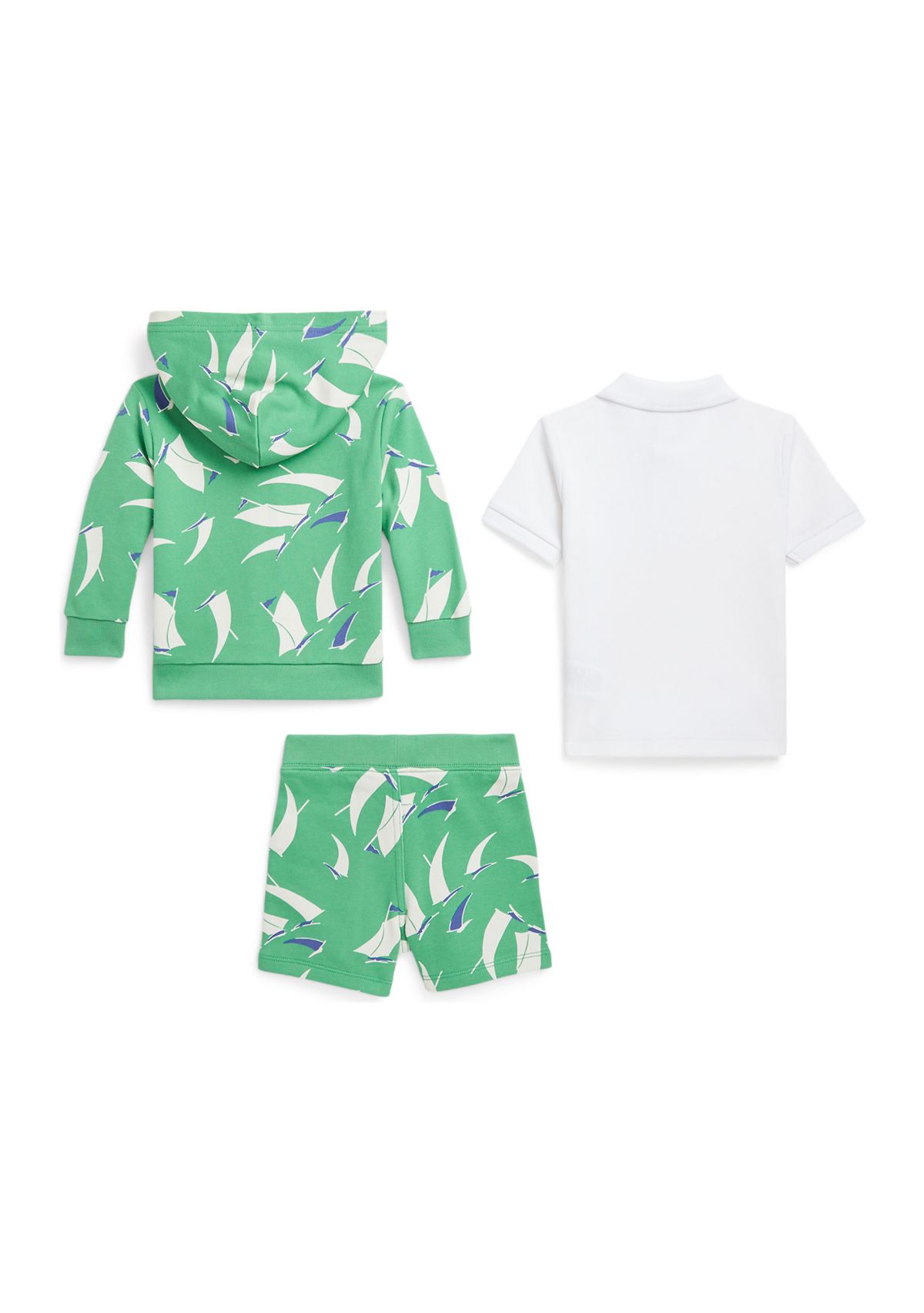 Baby Boys Polo Shirt, Terry Hoodie & Shorts Set