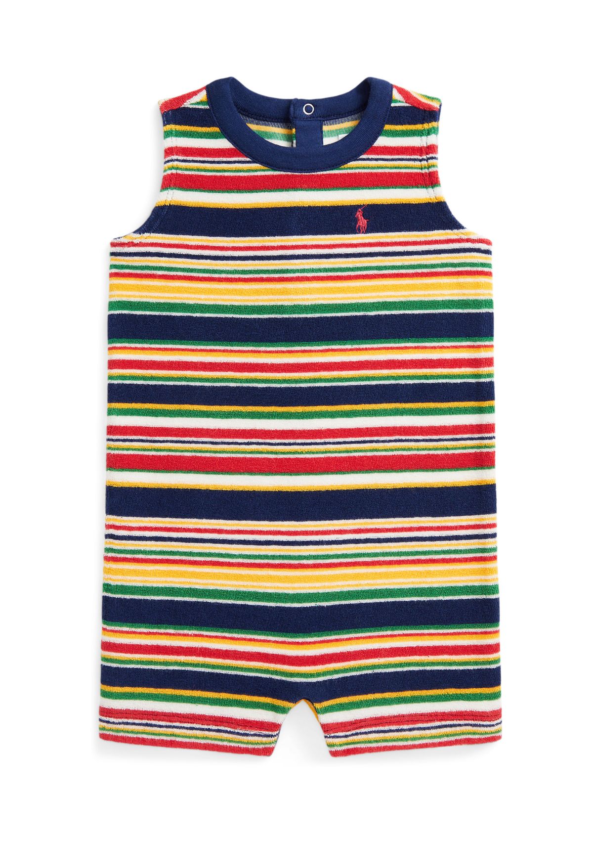Baby Boys Striped Cotton Terry Shortall