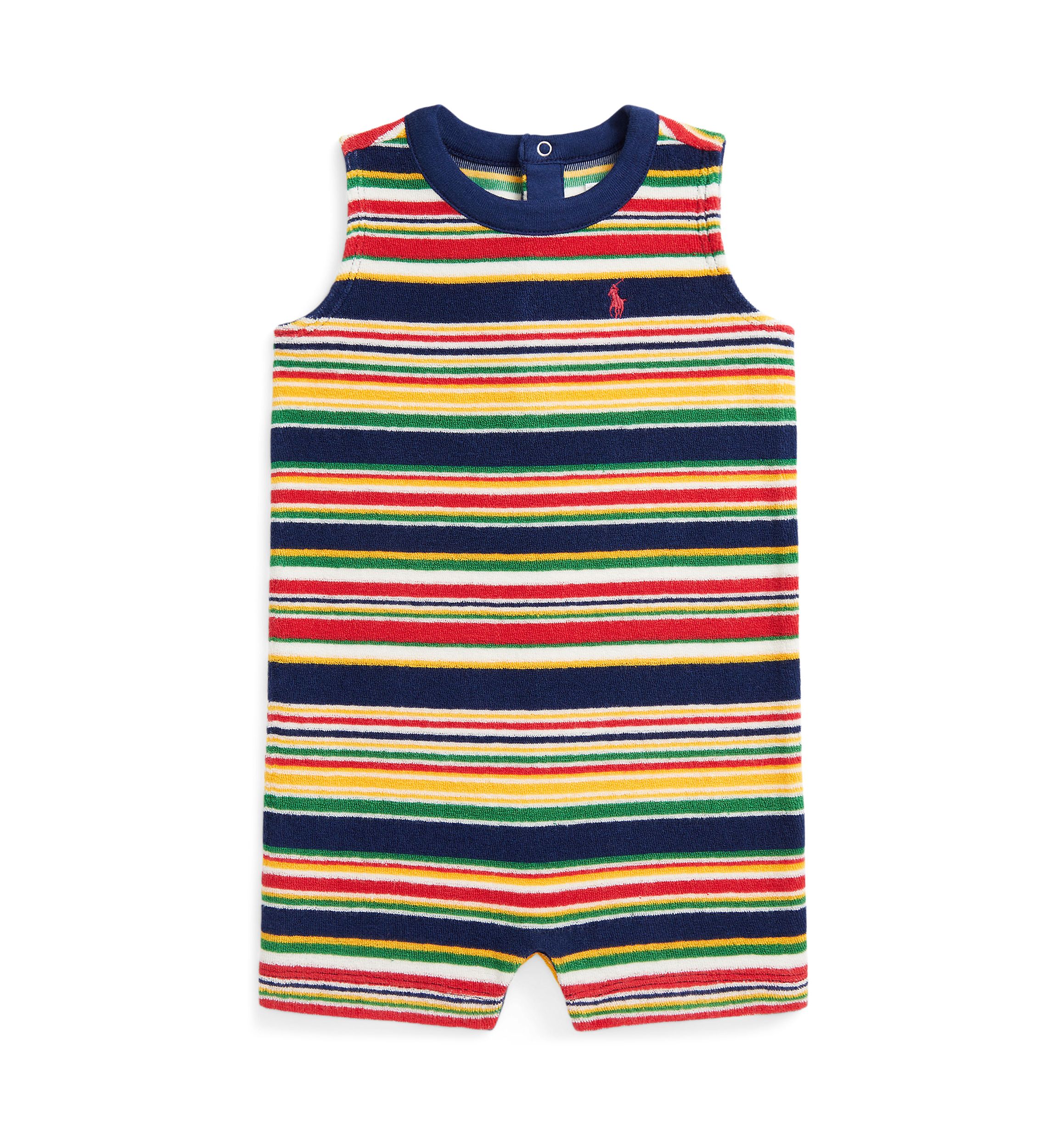 Baby Boys Striped Cotton Terry Shortall