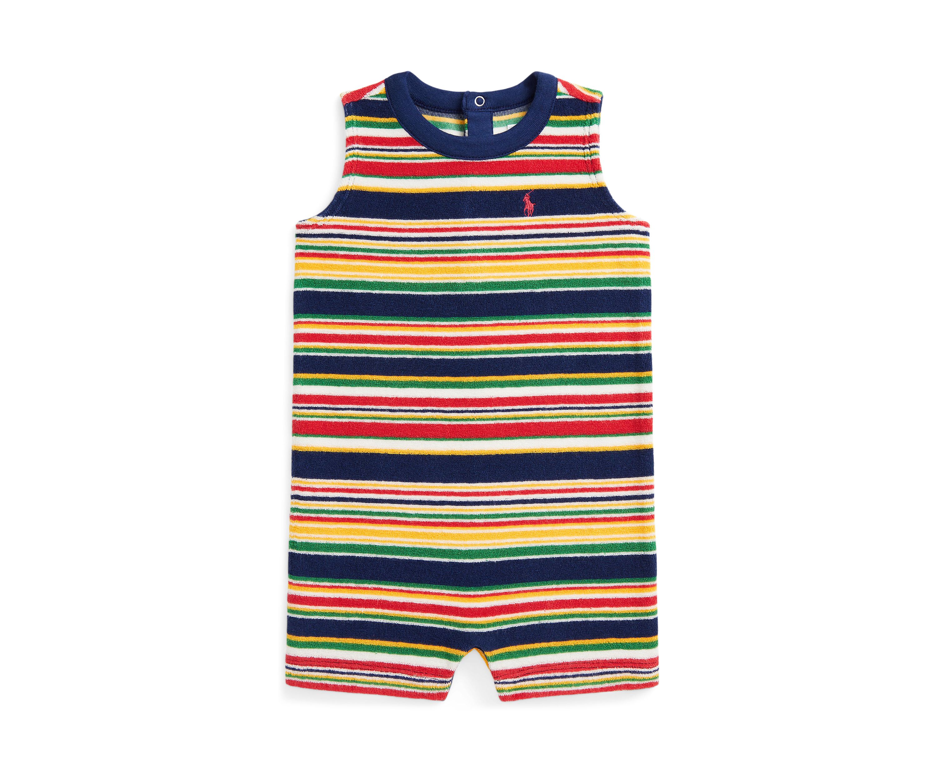 Baby Boys Striped Cotton Terry Shortall
