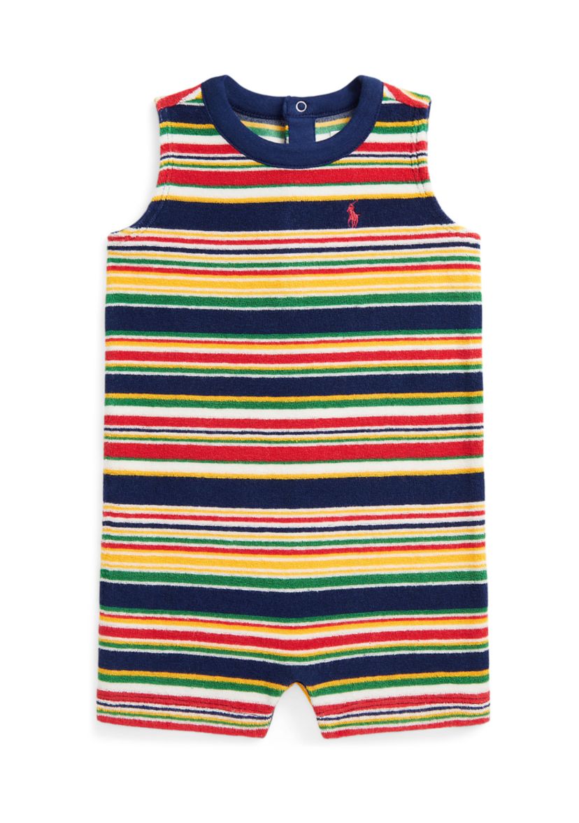 Baby Boys Striped Cotton Terry Shortall