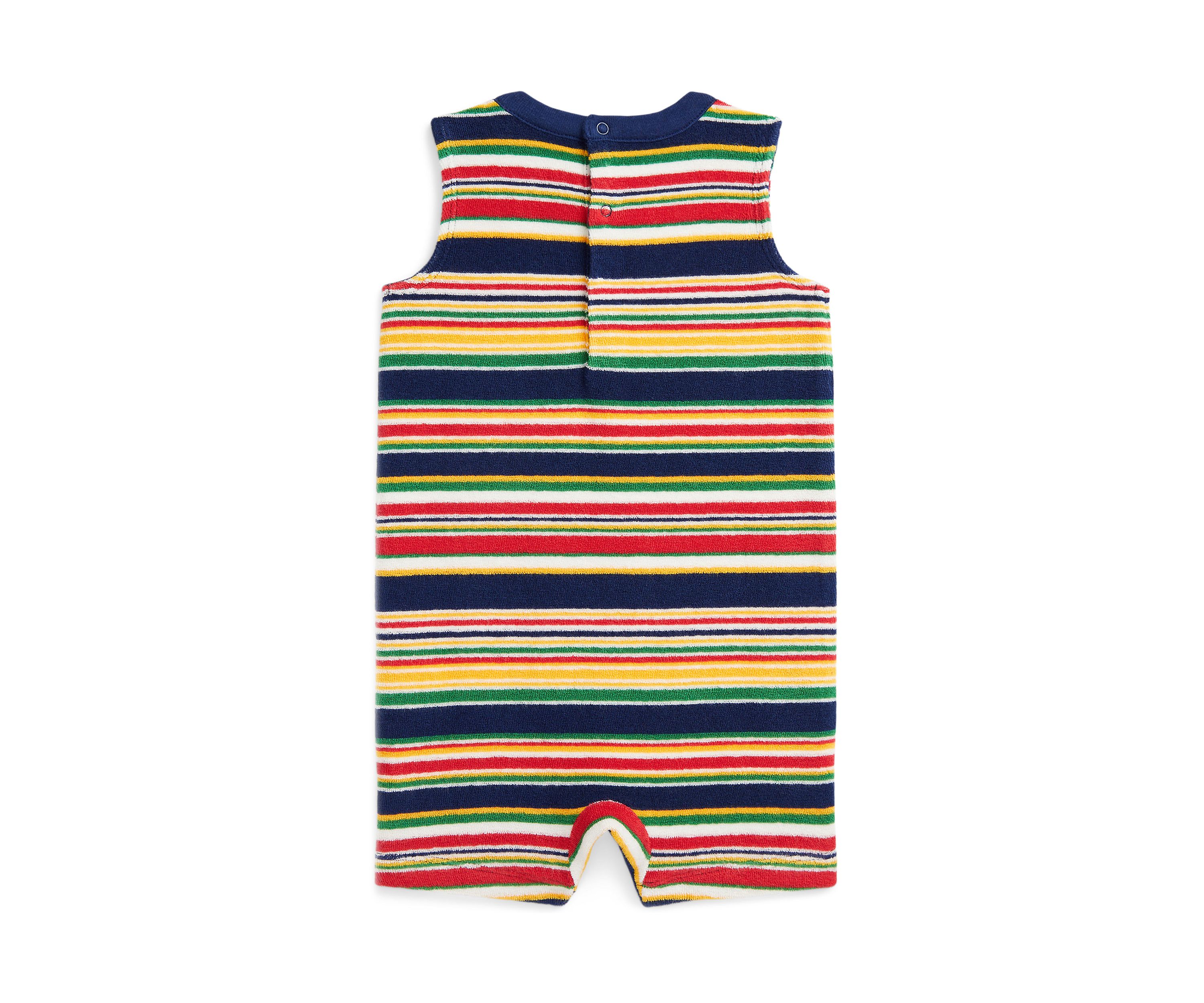 Baby Boys Striped Cotton Terry Shortall