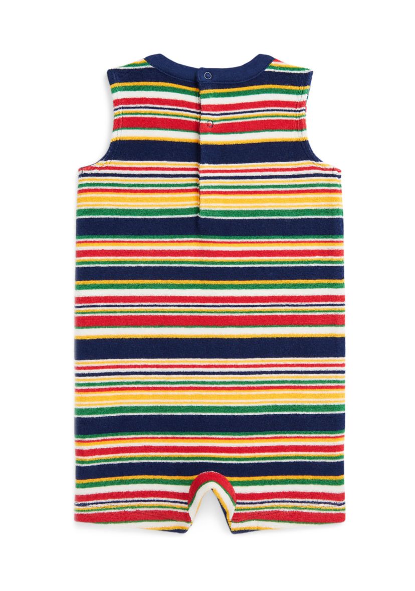 Baby Boys Striped Cotton Terry Shortall