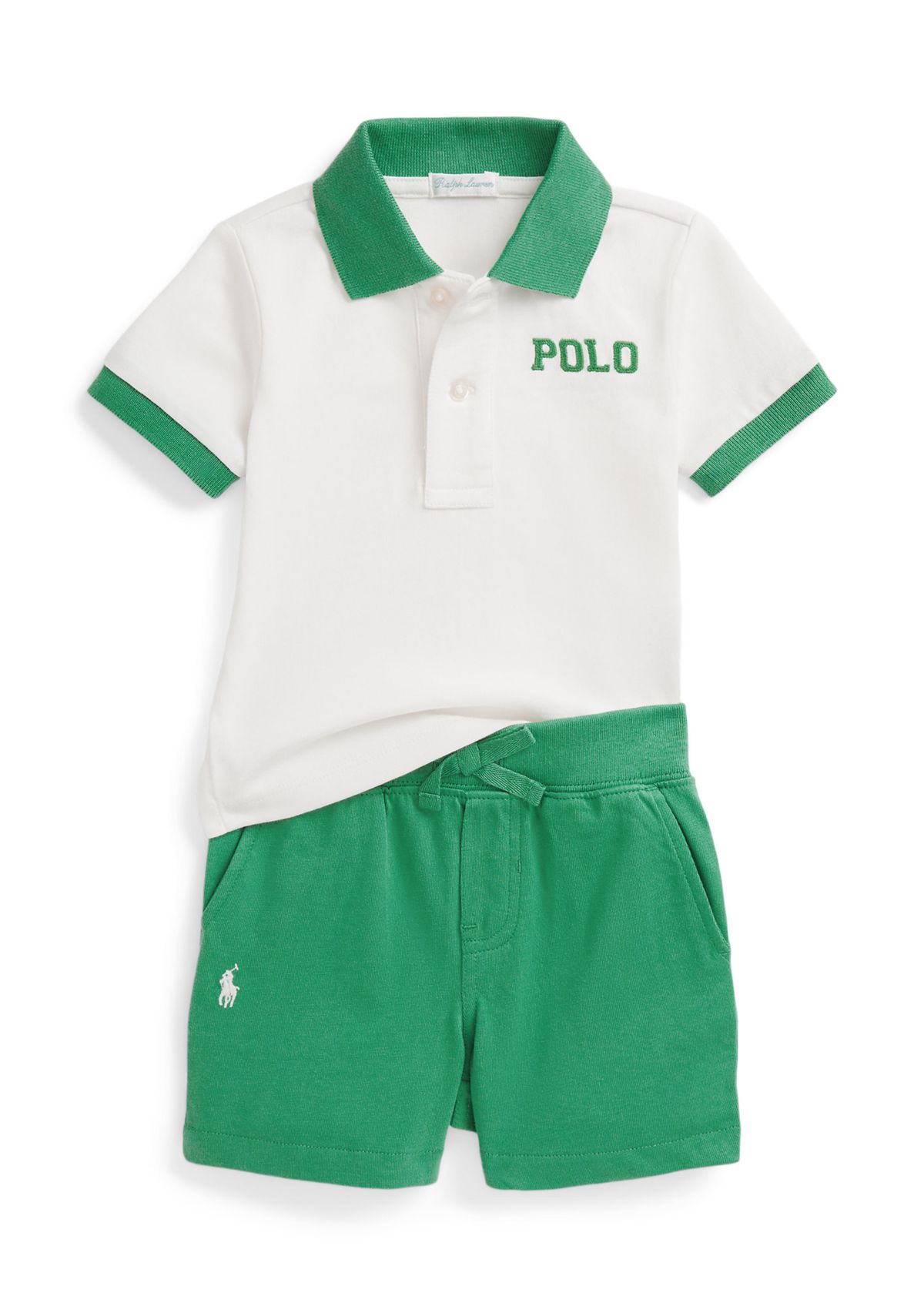 Baby Boys Logo Cotton Polo Shirt and Shorts Set