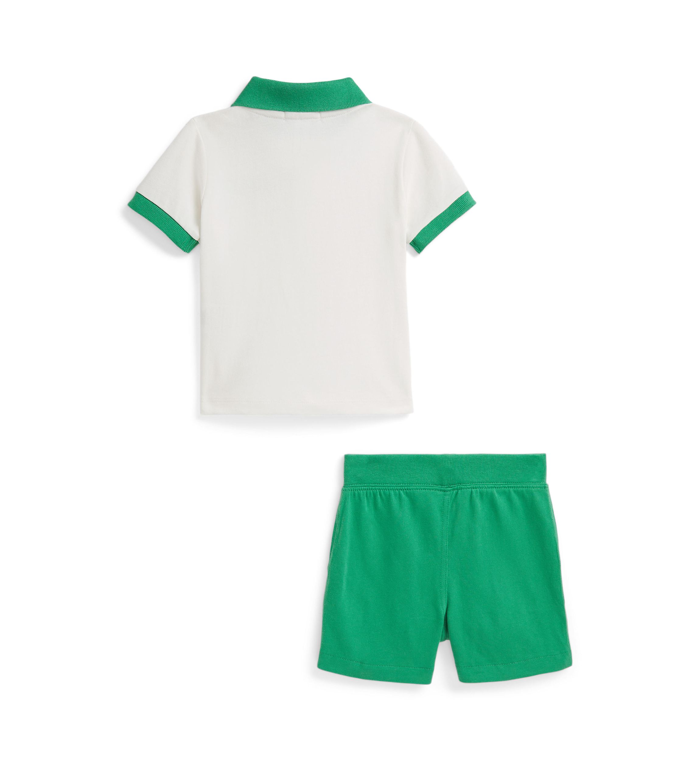 Baby Boys Logo Cotton Polo Shirt and Shorts Set