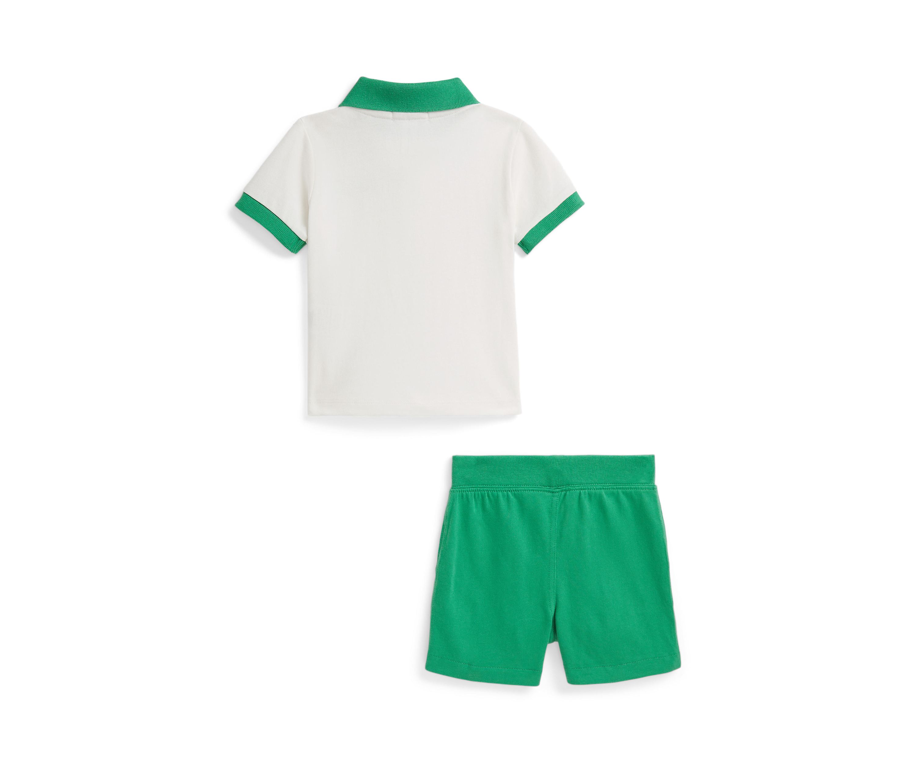 Baby Boys Logo Cotton Polo Shirt and Shorts Set