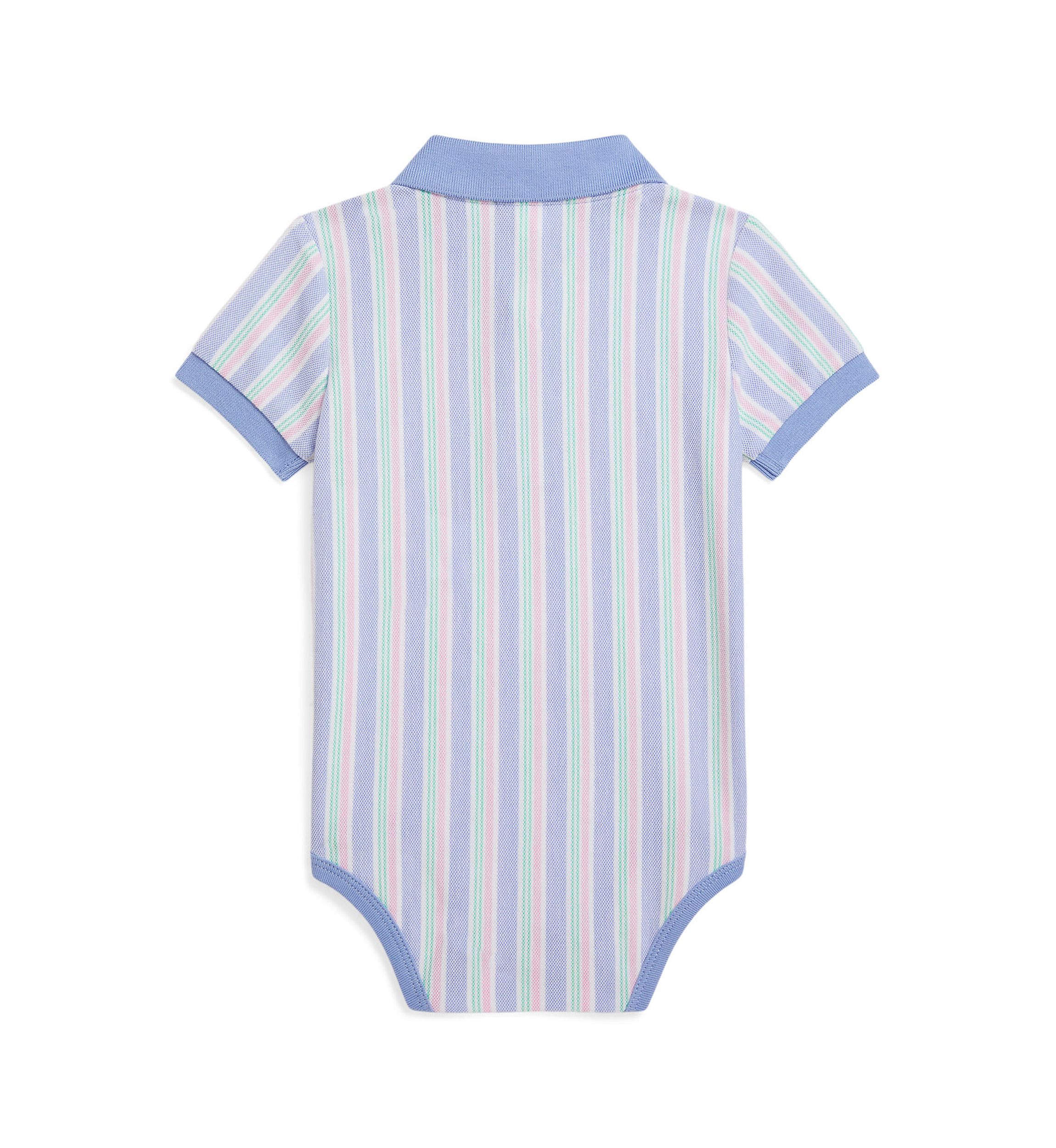 Baby Boys Striped Oxford Mesh Polo Bodysuit