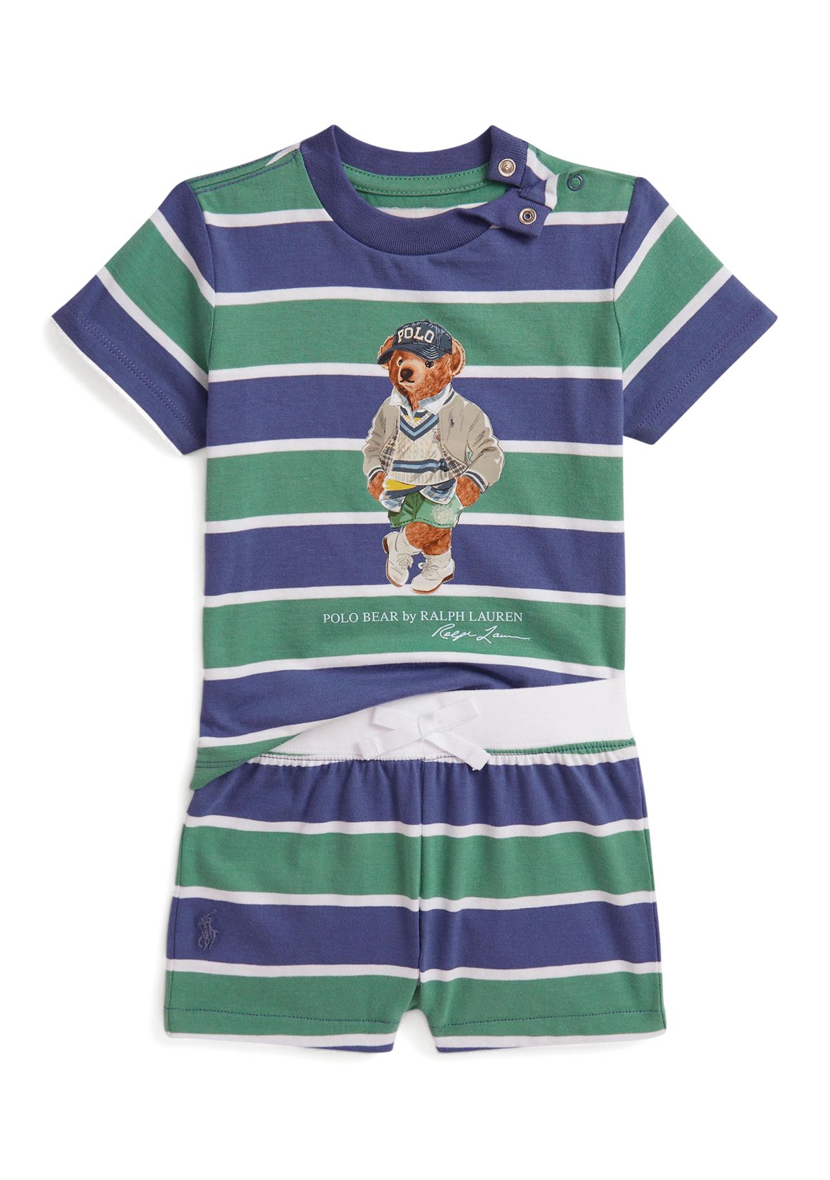 Baby Boys Polo Bear Cotton Jersey T-Shirt and Shorts Set