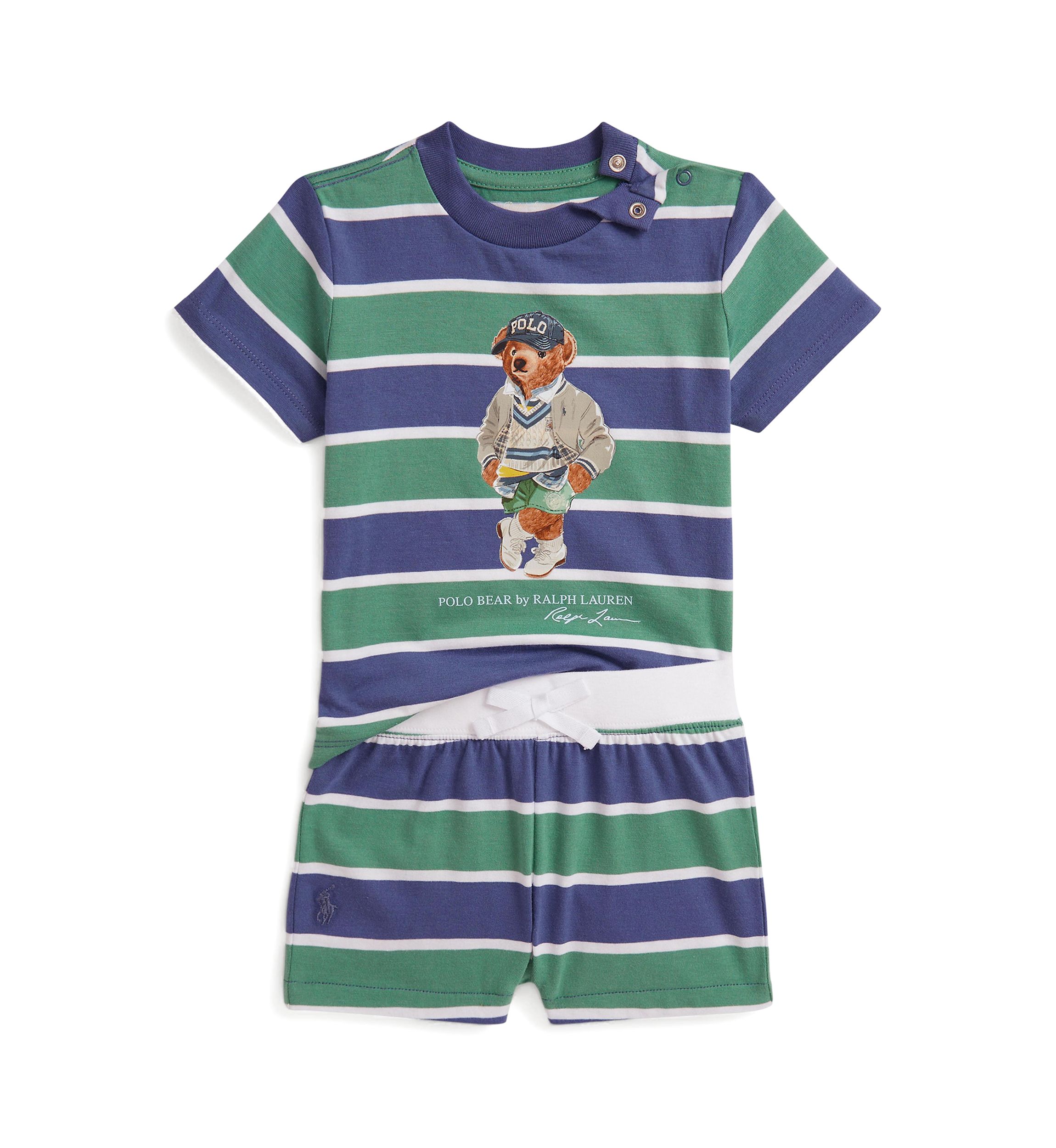 Baby Boys Polo Bear Cotton Jersey T-Shirt and Shorts Set