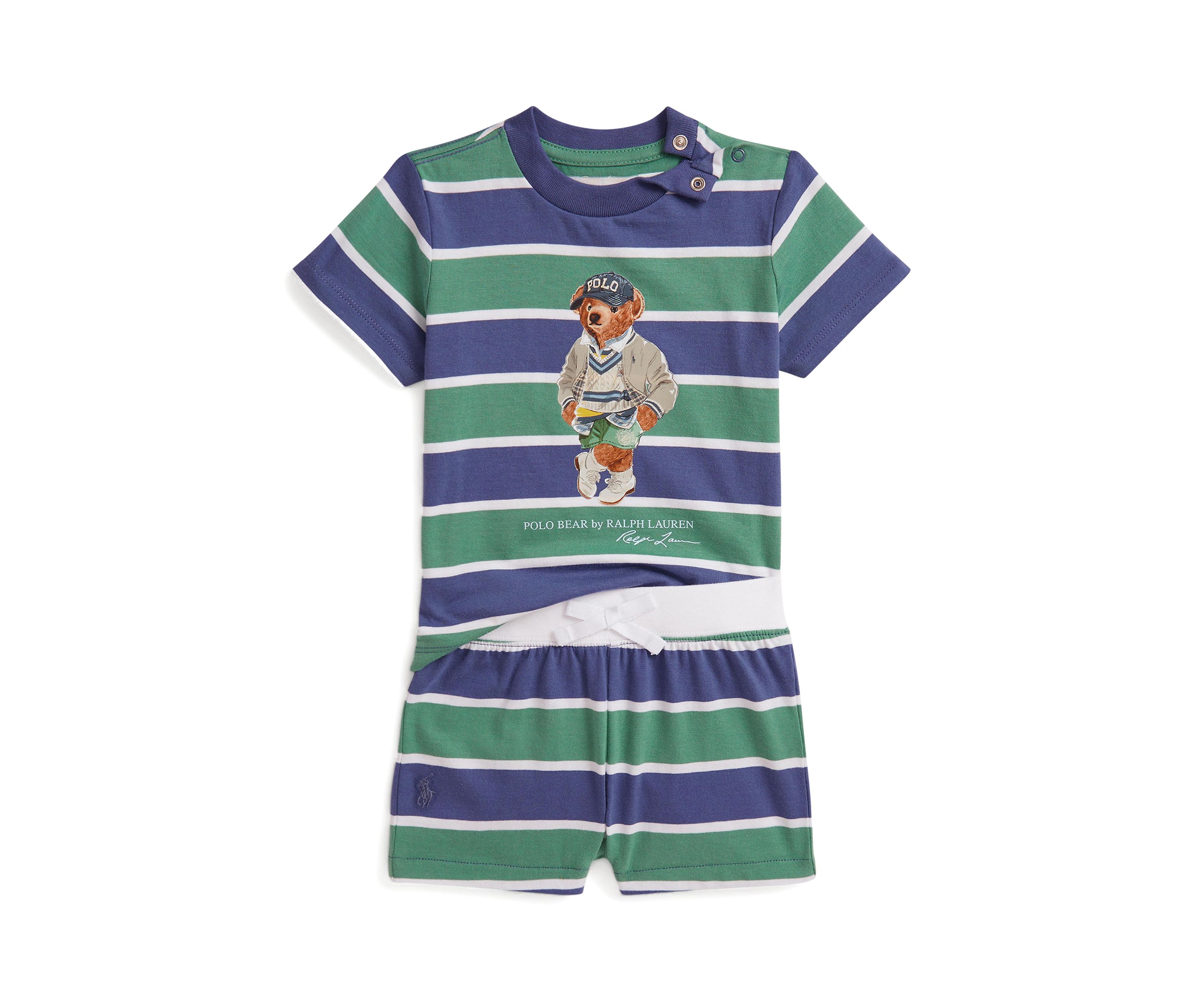 Baby Boys Polo Bear Cotton Jersey T-Shirt and Shorts Set