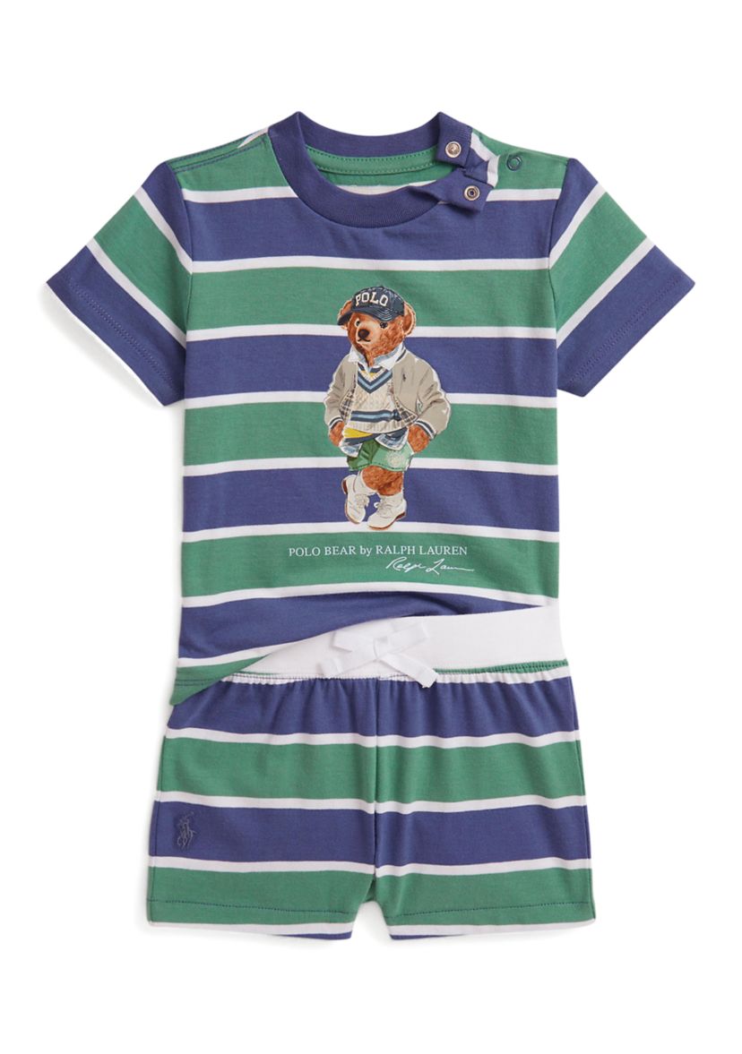 Baby Boys Polo Bear Cotton Jersey T-Shirt and Shorts Set