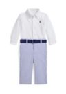 Baby Boys Shirt, Belt, and Seersucker Pants Set