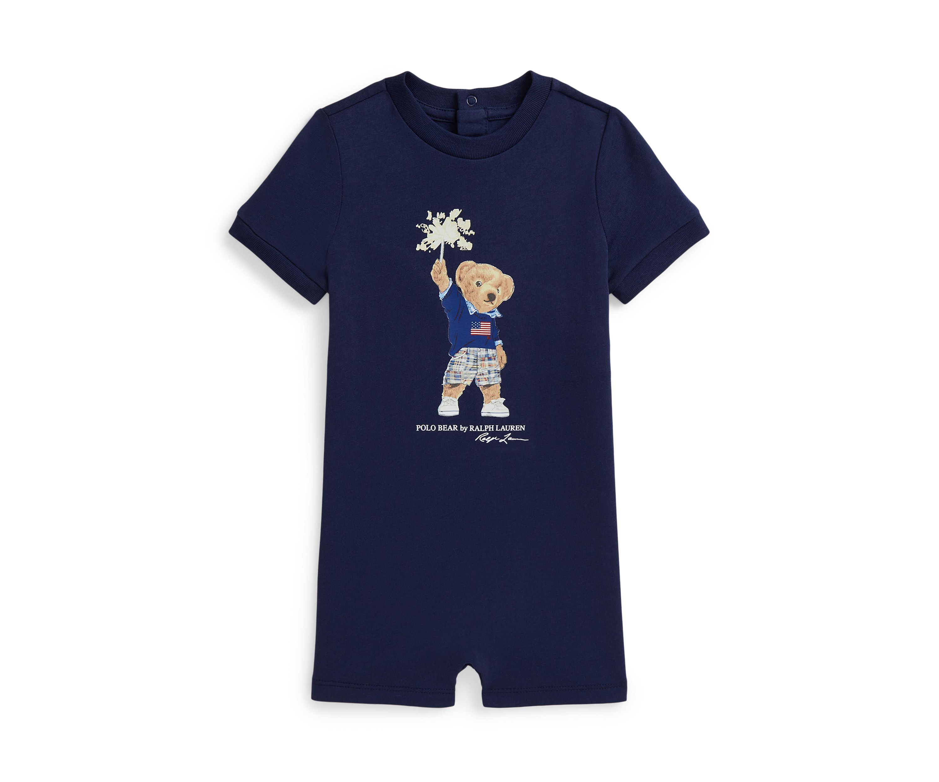 Baby Boys Polo Bear Cotton Jersey Shortall