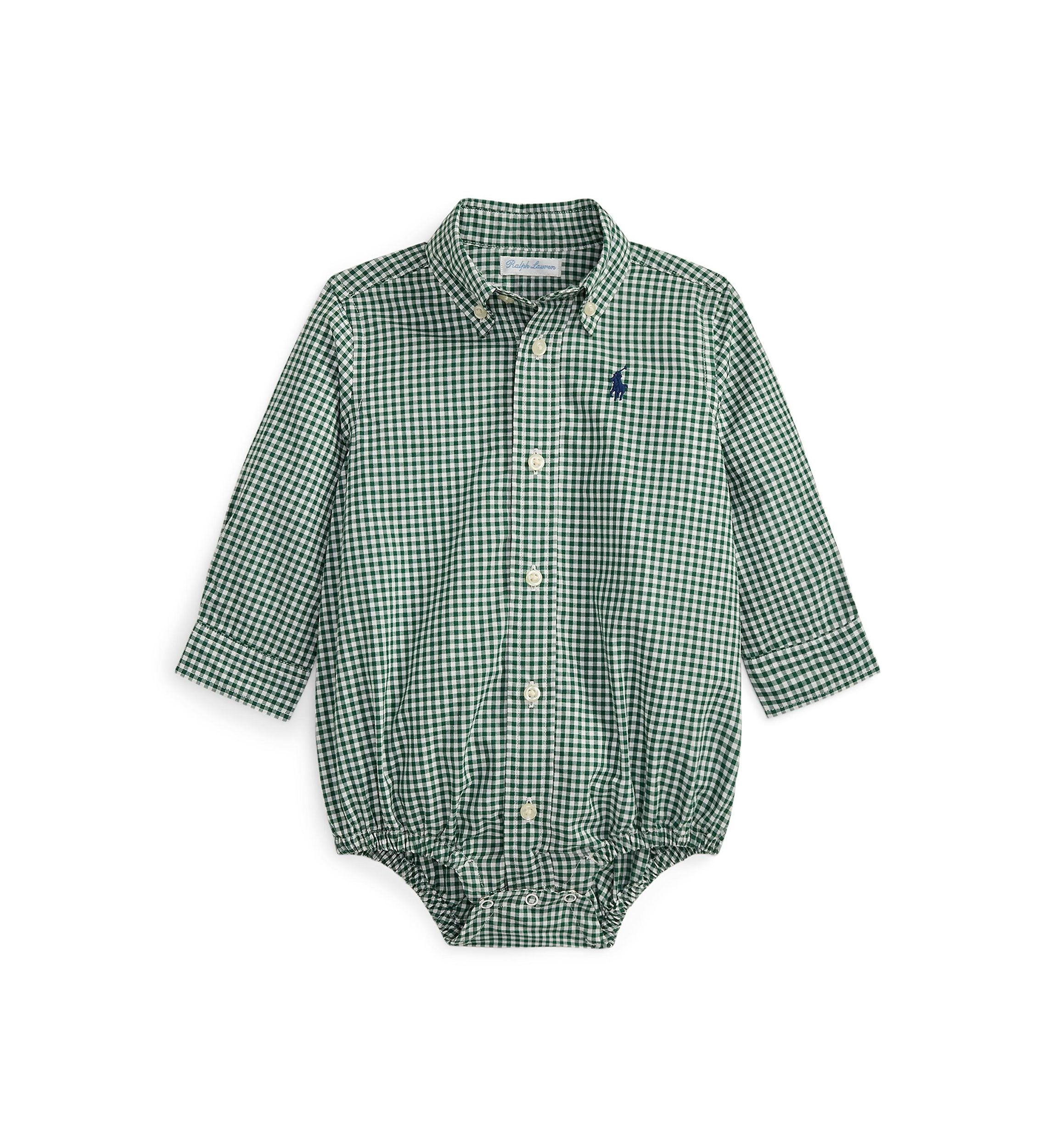 Baby Boys Gingham Cotton Poplin Bodysuit