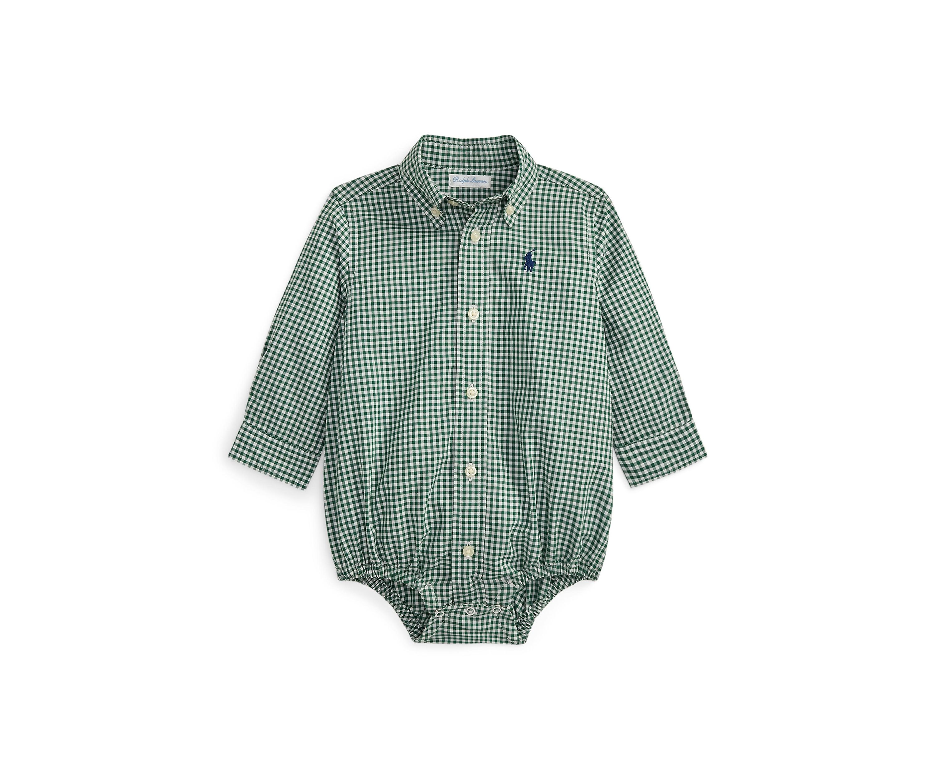 Baby Boys Gingham Cotton Poplin Bodysuit