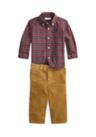 Baby Boys Plaid Cotton Shirt & Corduroy Pant Set