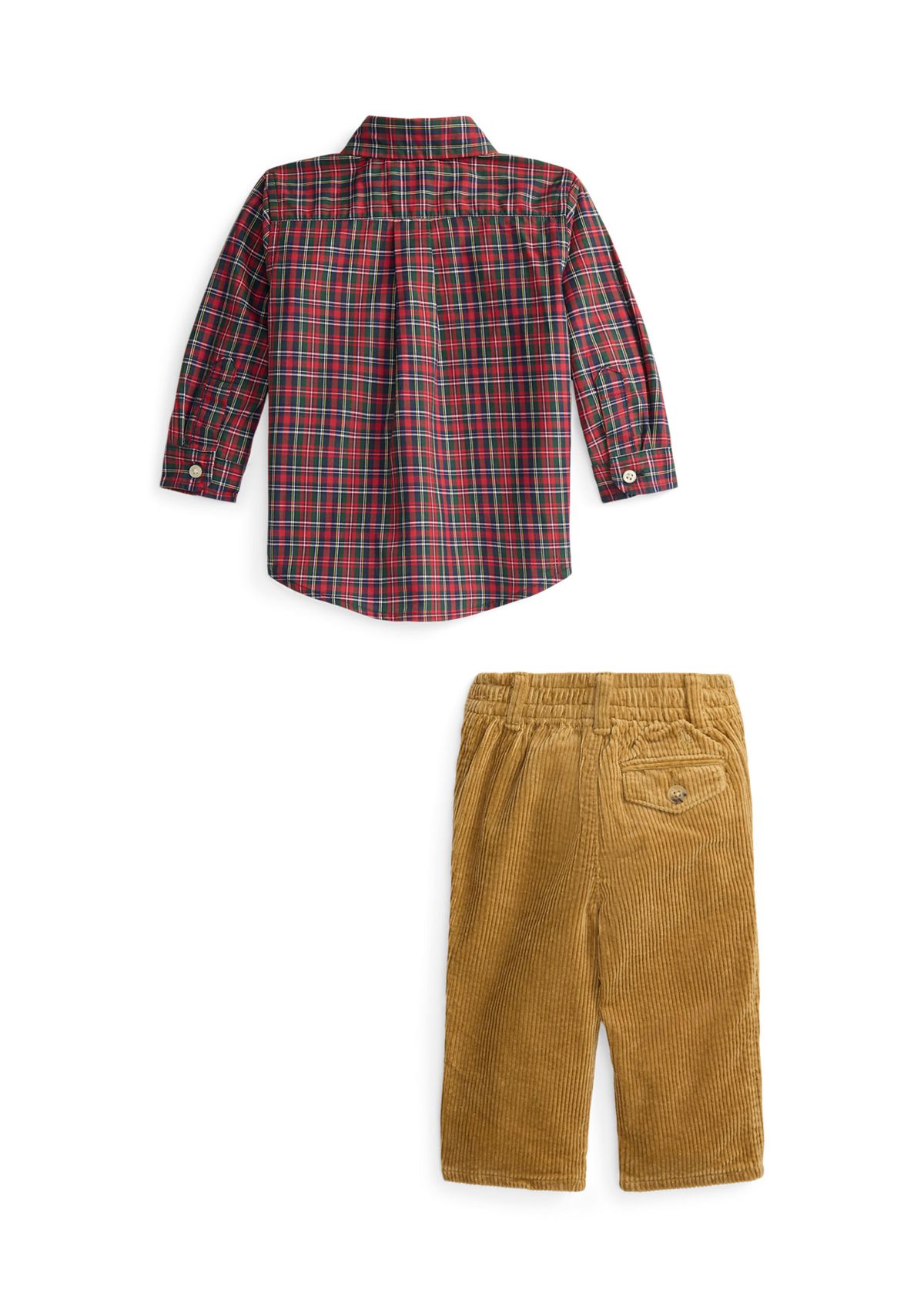 Baby Boys Plaid Cotton Shirt & Corduroy Pant Set