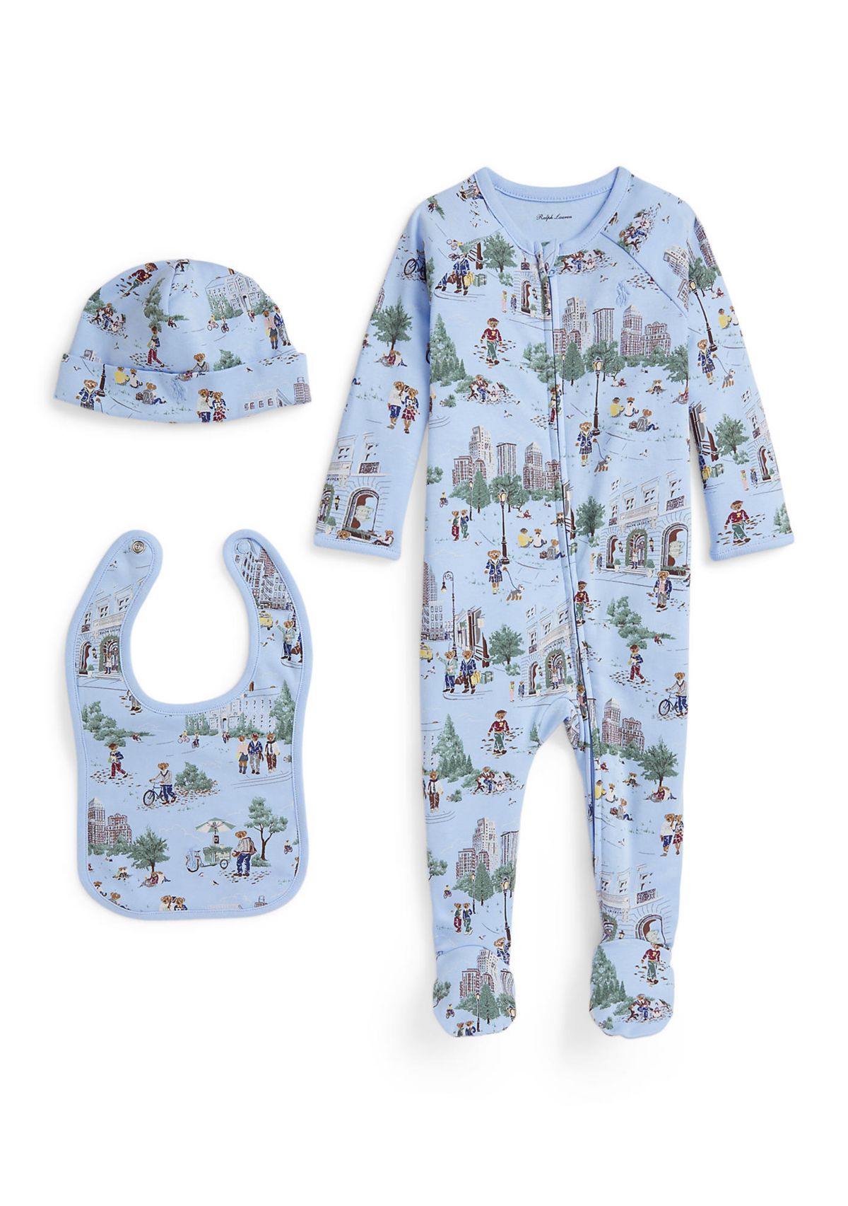 Baby Boys Polo Bear Cotton 3-Piece Gift Set